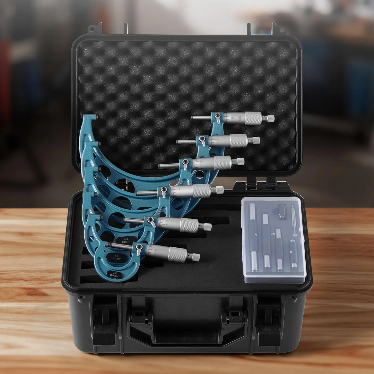 VEVOR Juego de 6 Micrómetros para Maquinista 0-15,24 cm, Precisión de 0,003 mm, Diseño Mecánico, Herramientas Profesionales con Estuche Protector, para Metalurgia e Ingeniería, 270 x 140 x 22 mm