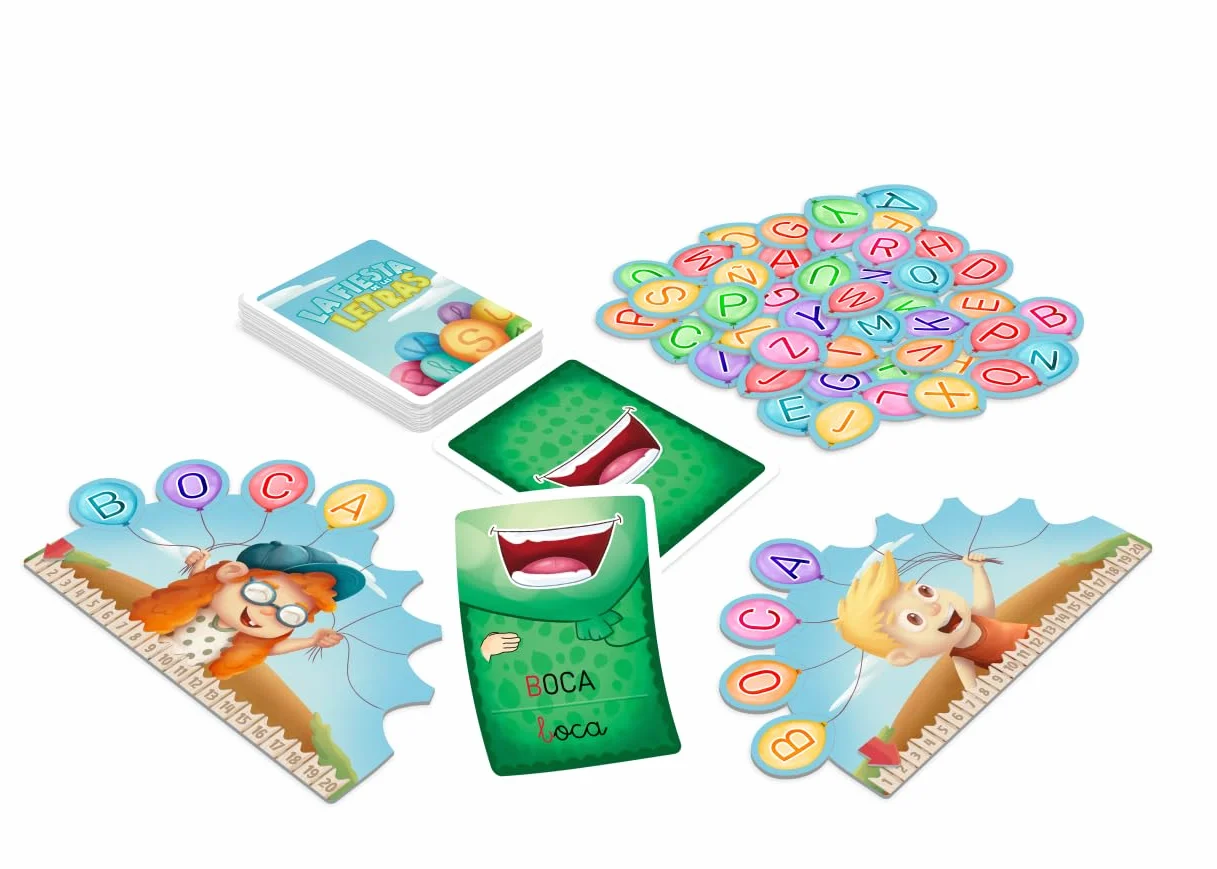LA Fiesta DE Las Letras. Juego + 5 años para Trabajar lecto-Escritura. Aula en Juego