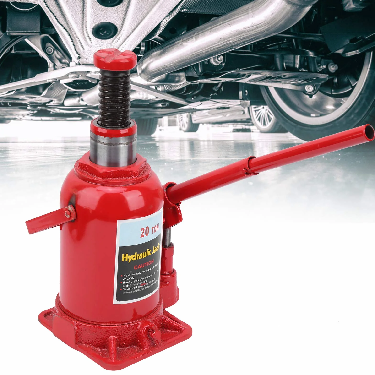 Gato Hidráulico de Botella 20T Placa de Acero Base Antideslizante Automotriz Industrial Agrícola