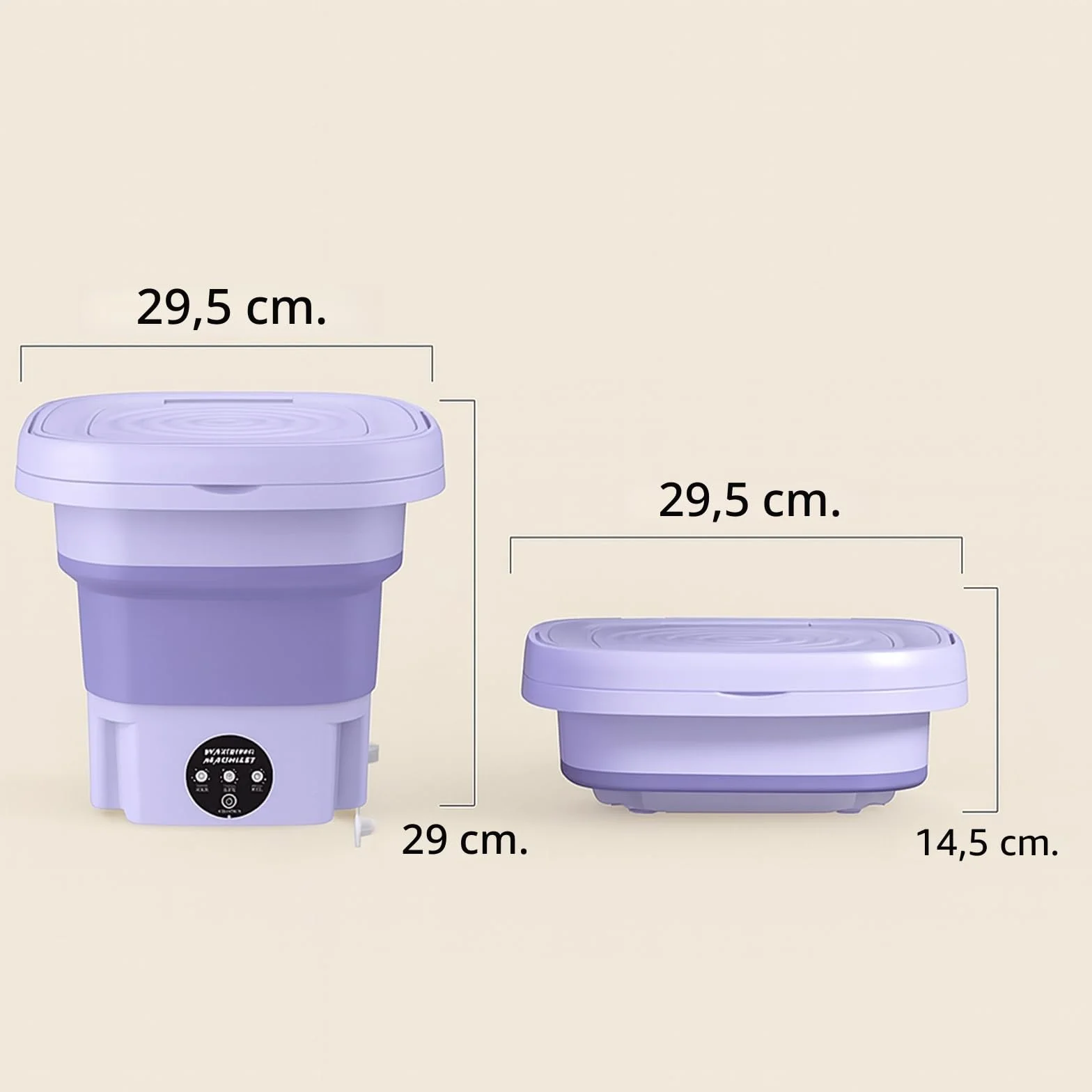Mini lavadora portátil 8L plegable con manguera de drenaje motor silencioso lavado rápido