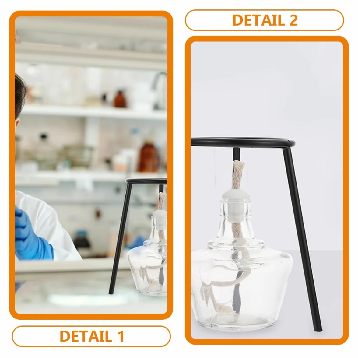 Soporte de Trípode de Hierro para Laboratorio, Paquete de 3 Piezas para Experimentos Científicos