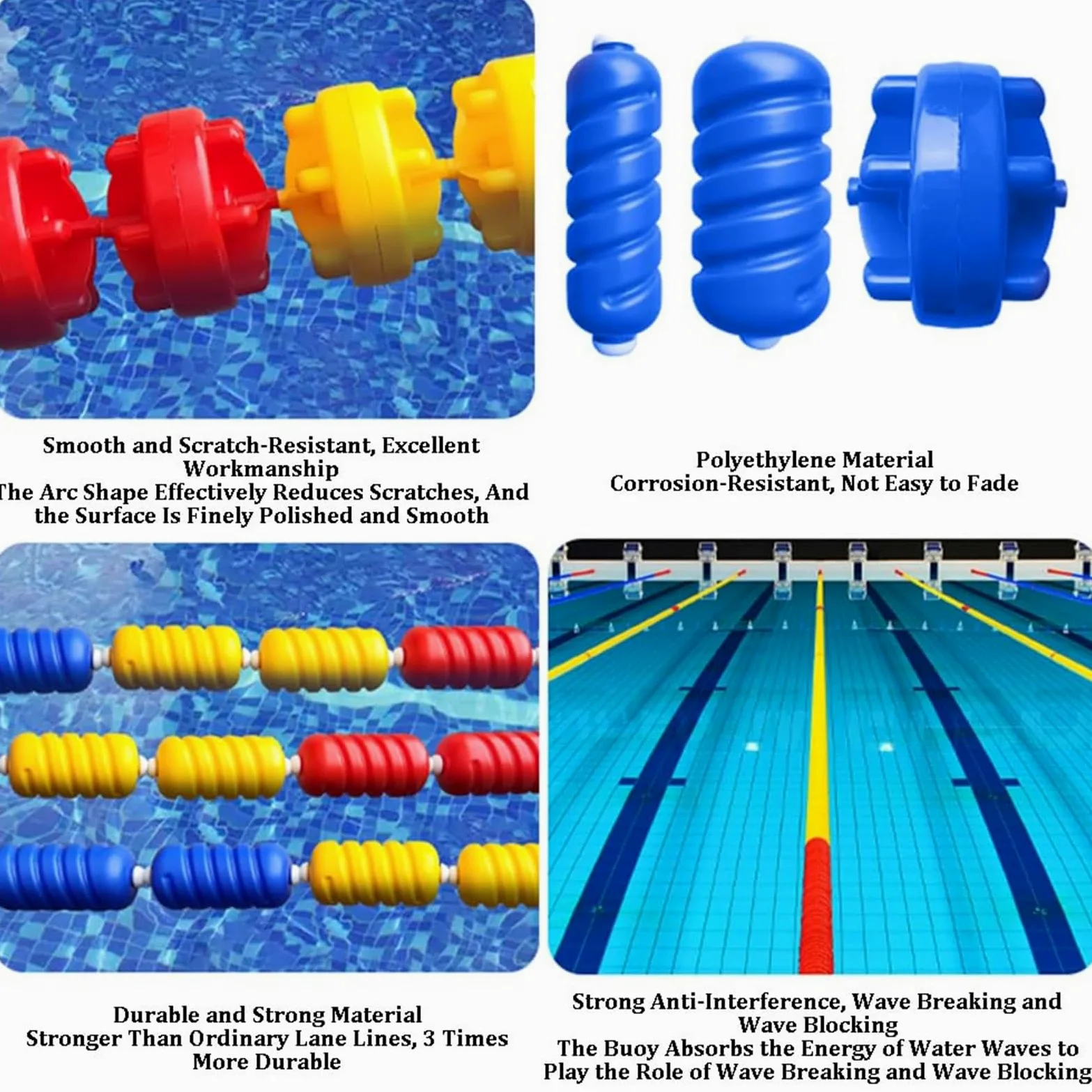 Línea de flotador de piscina, cuerda de alambre de acero con flotadores de flotabilidad, divisor de piscina para uso en interiores y exteriores