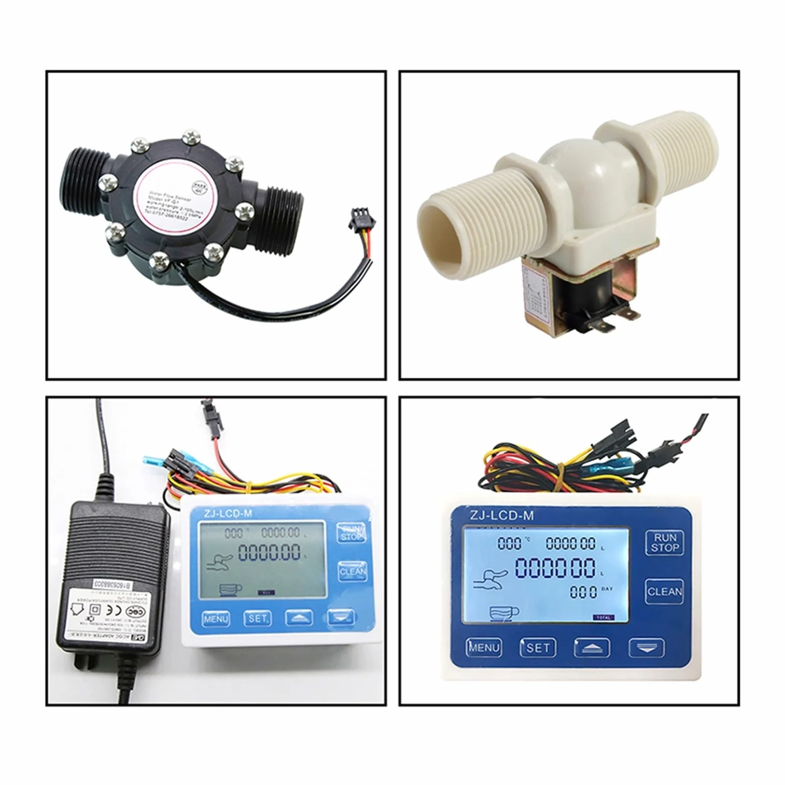 Medidor de Flujo de Agua Controlador cuantitativo de Flujo con Pantalla Digital DN25, Sensor de Flujo de Agua de 1 ", Uso de válvula solenoide for controlar y Mostrar el Flujo de líquido