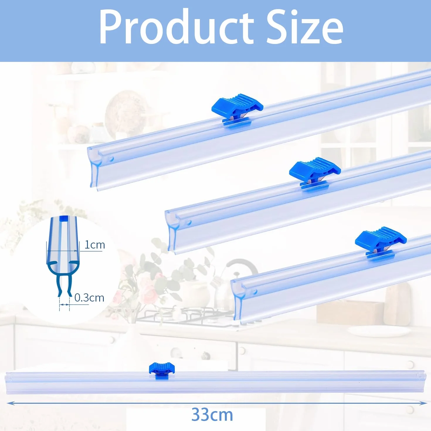 Dispensador Papel Aluminio y Film Cortador Deslizante Montaje en Caja, 4 Piezas