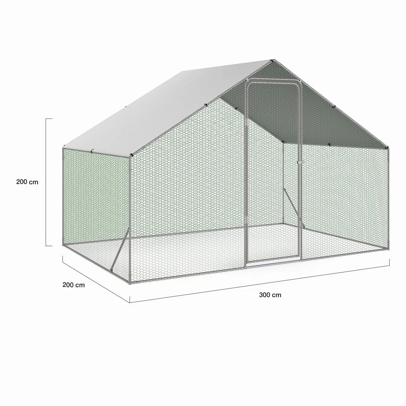 Enclos gallinero 6 m² Parque de rejilla de acero galvanizado