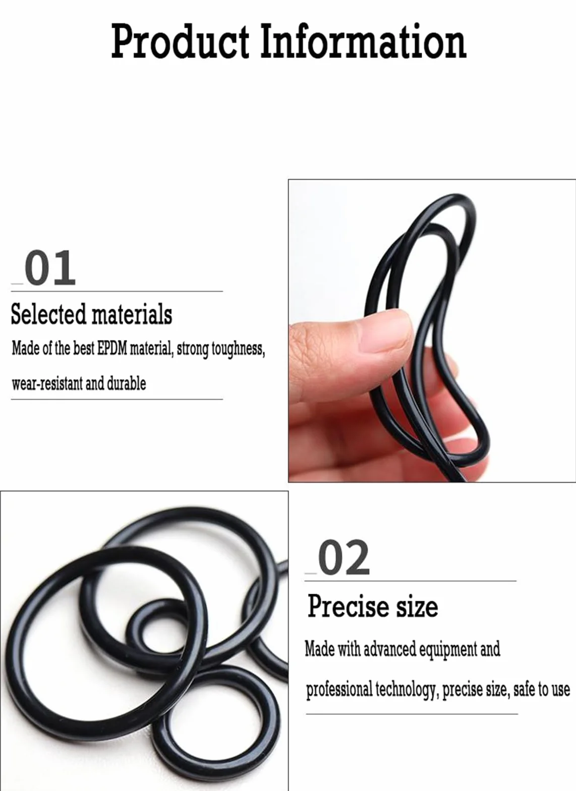 Junta tórica EPDM 120mm x 108mm x 6mm Paquete de 5
