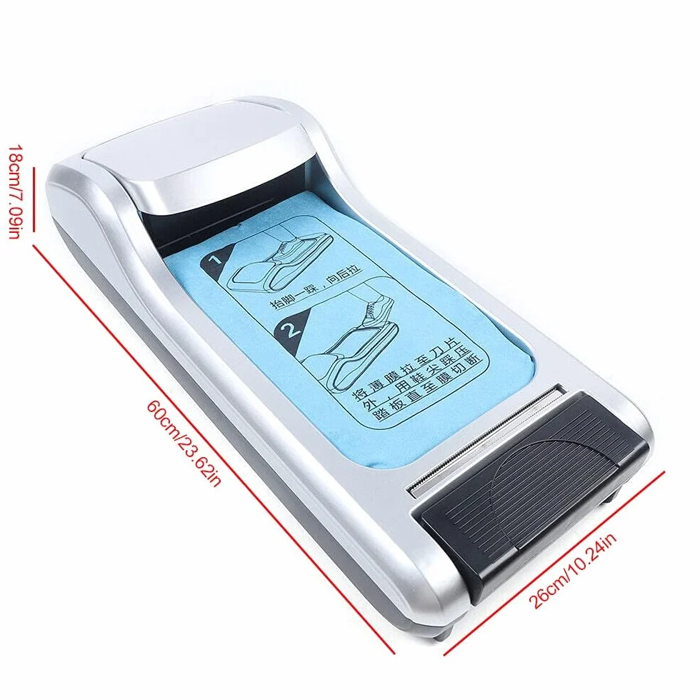 Dispensador automático de cubiertas de zapatos, máquina de envolver zapatos portátil con 3 rollos de película para el hogar, oficina, supermercado y fábrica, protege suelos y zapatos de la suciedad y