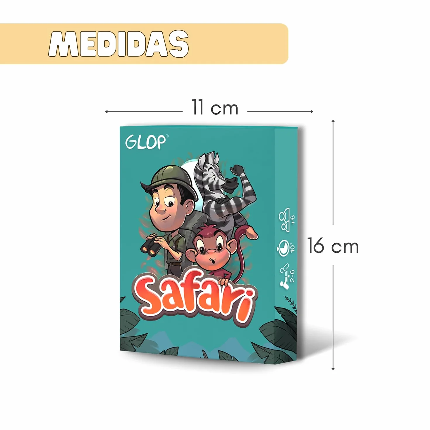 Glop Safari Juego de Cartas Familiares 2-6 Jugadores 6-99 Años