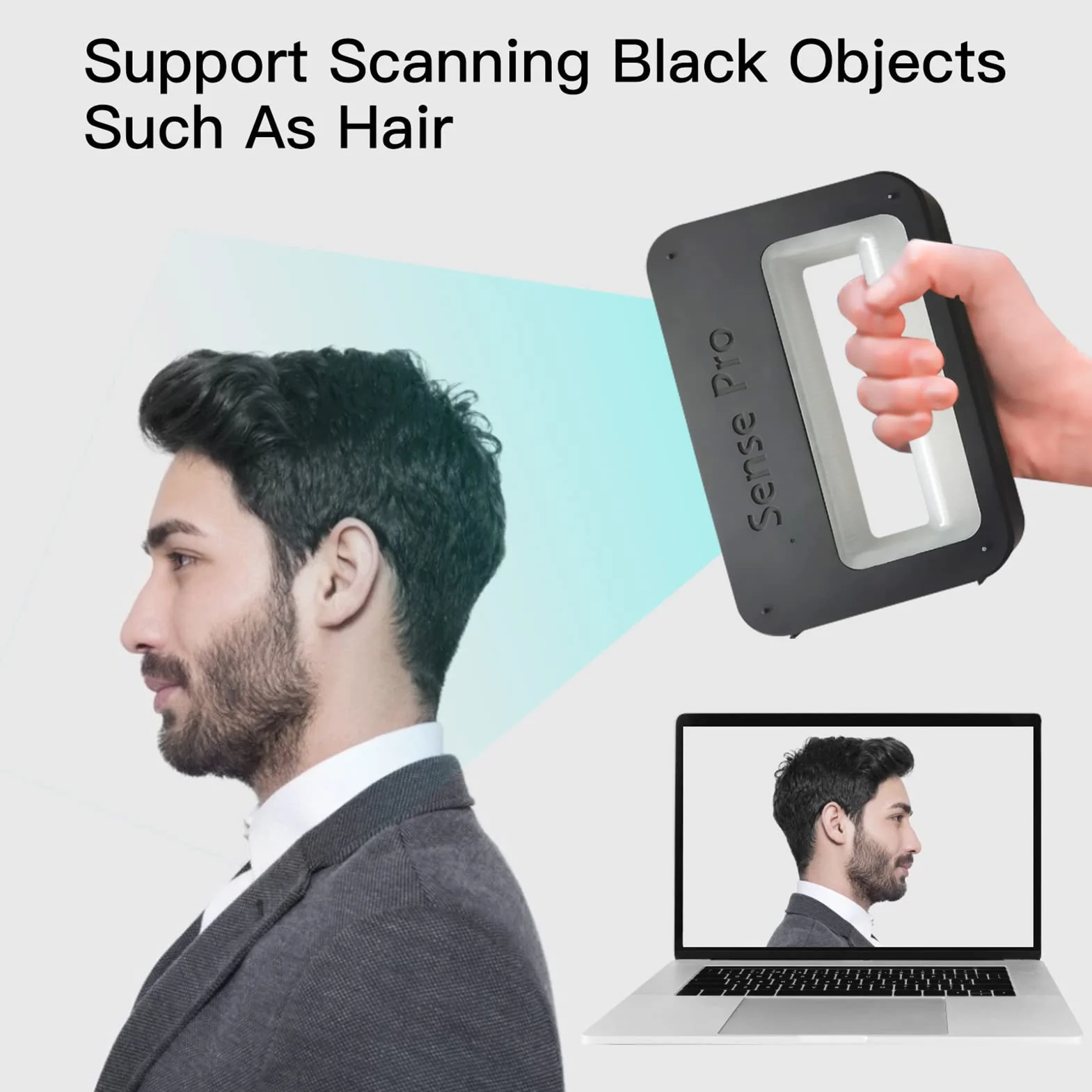 Karlak Escáner, - Escáner 3D portátil 3D Mong de alta precisión de 0,3 mm, compatible con salida OBJ/STL/PLY compatible con 10/8 iOS Android para impresión 3D