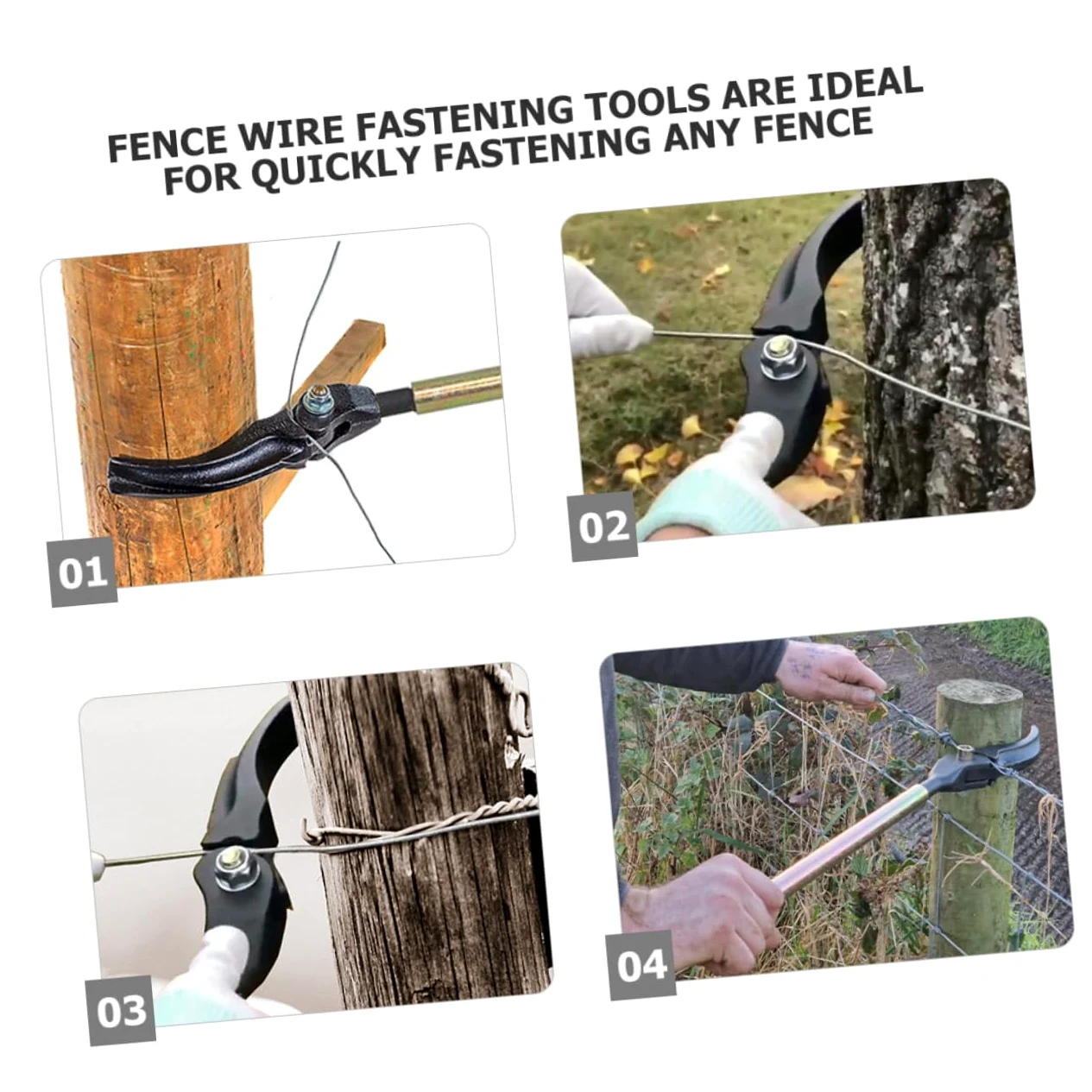 Herramienta tensora de alambre para valla de alambre de púas, fácil de usar, tensor y tensor para vallas de jardín, extractor de alambre de acero para una instalación y ajuste cómodos