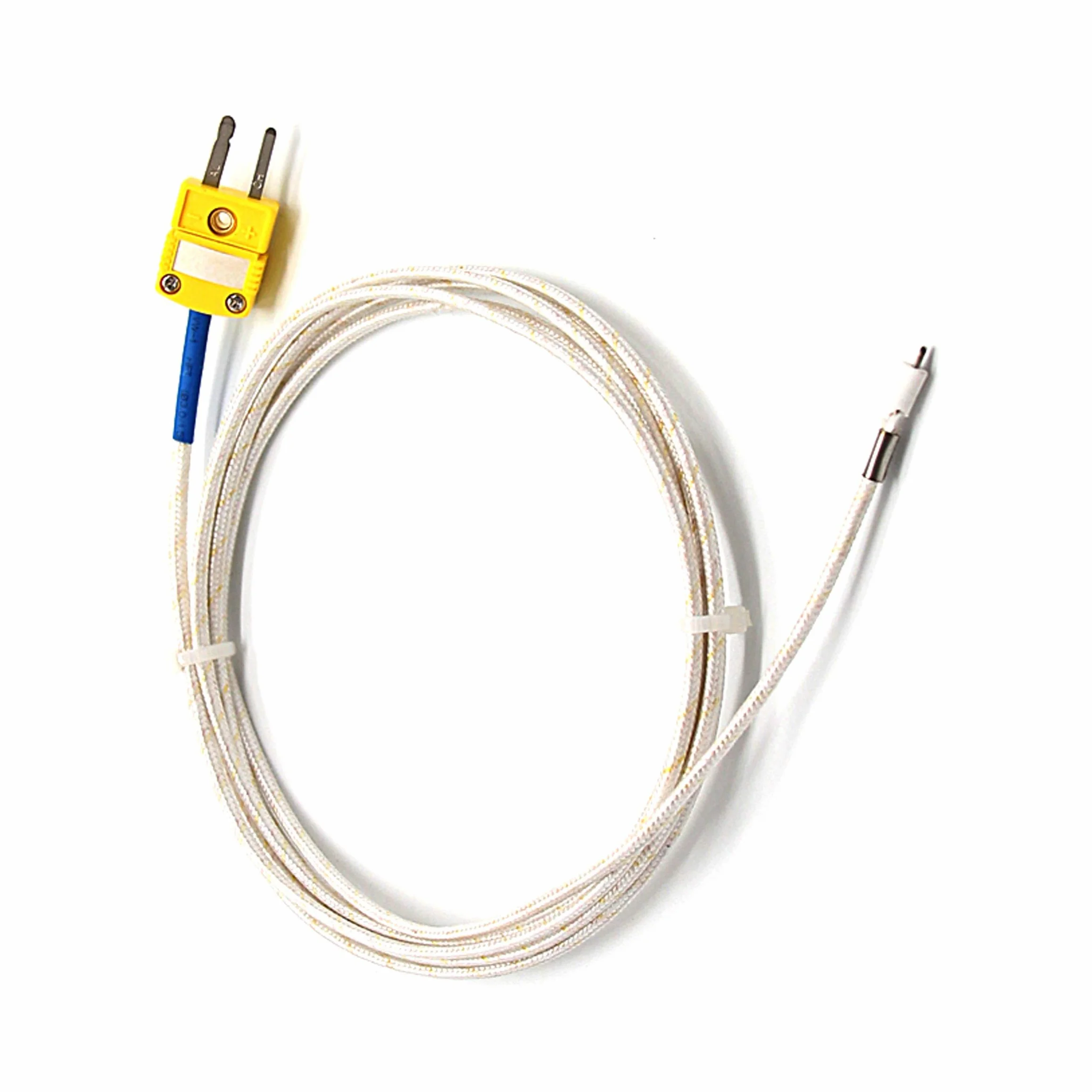 Cable termopar tipo K T-PRO fibra de vidrio alta temperatura 0-1000 °C