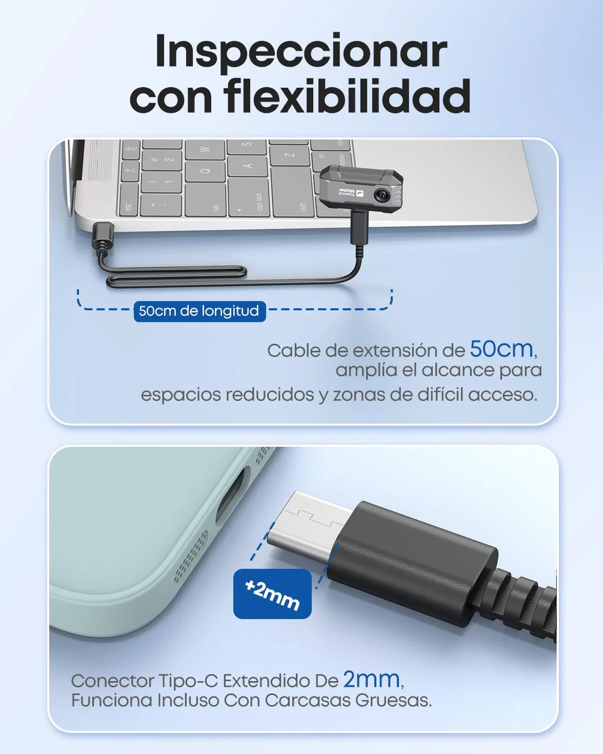 Cámara térmica Thermal Master P1 para iPhone 15/16 y Android, cámara infrarroja térmica con resolución IR X³ 320x240, -20℃-600℃, inspección del hogar, zoom 15x
