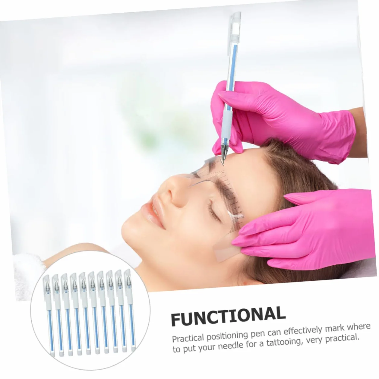 Rotuladores Impermeables de Plástico para Cejas y Orejas, Duraderos y Exactos para Tatuajes y Cirugía Estética