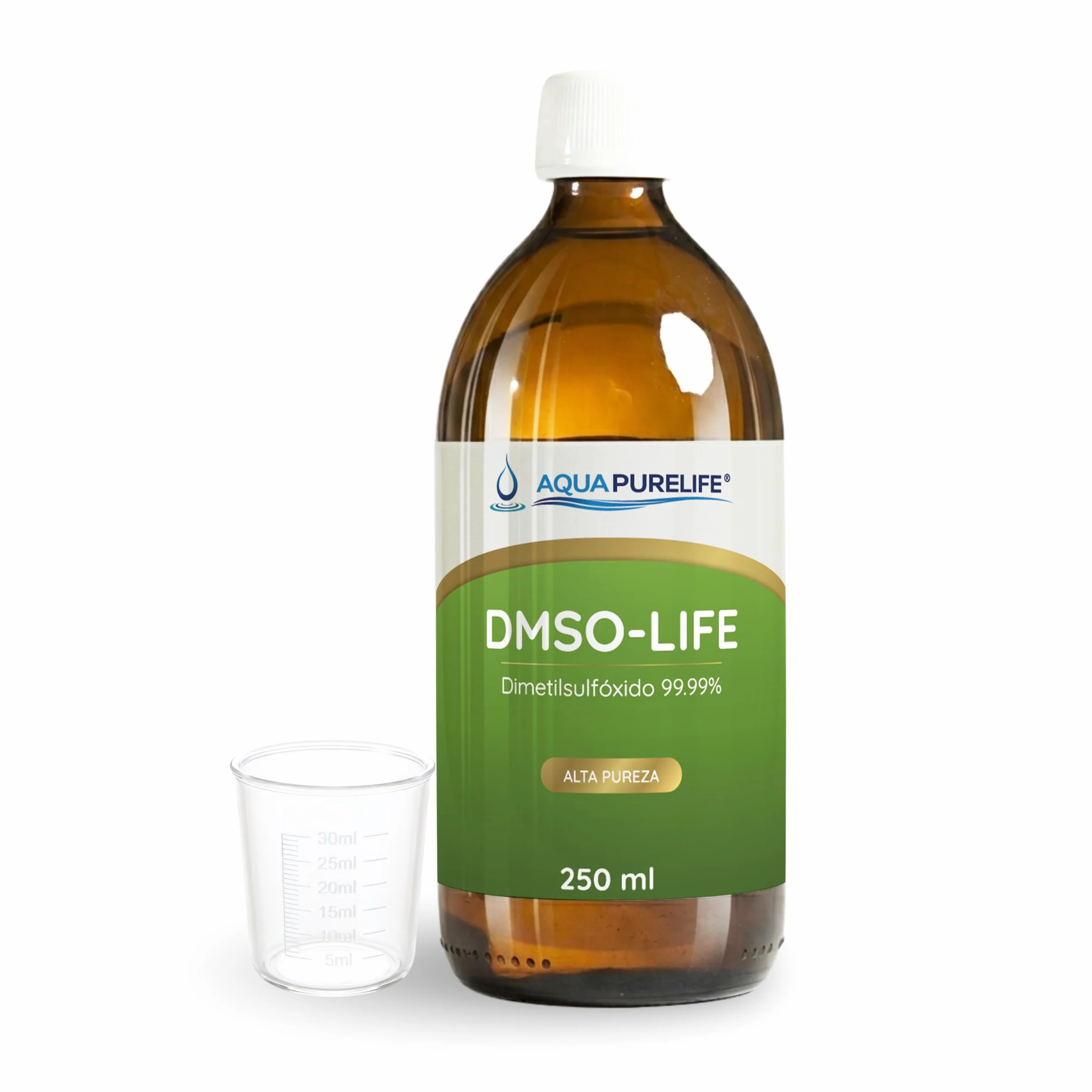 DMSO al 99,9% puro 250ml en botella cristal ámbar con gotero