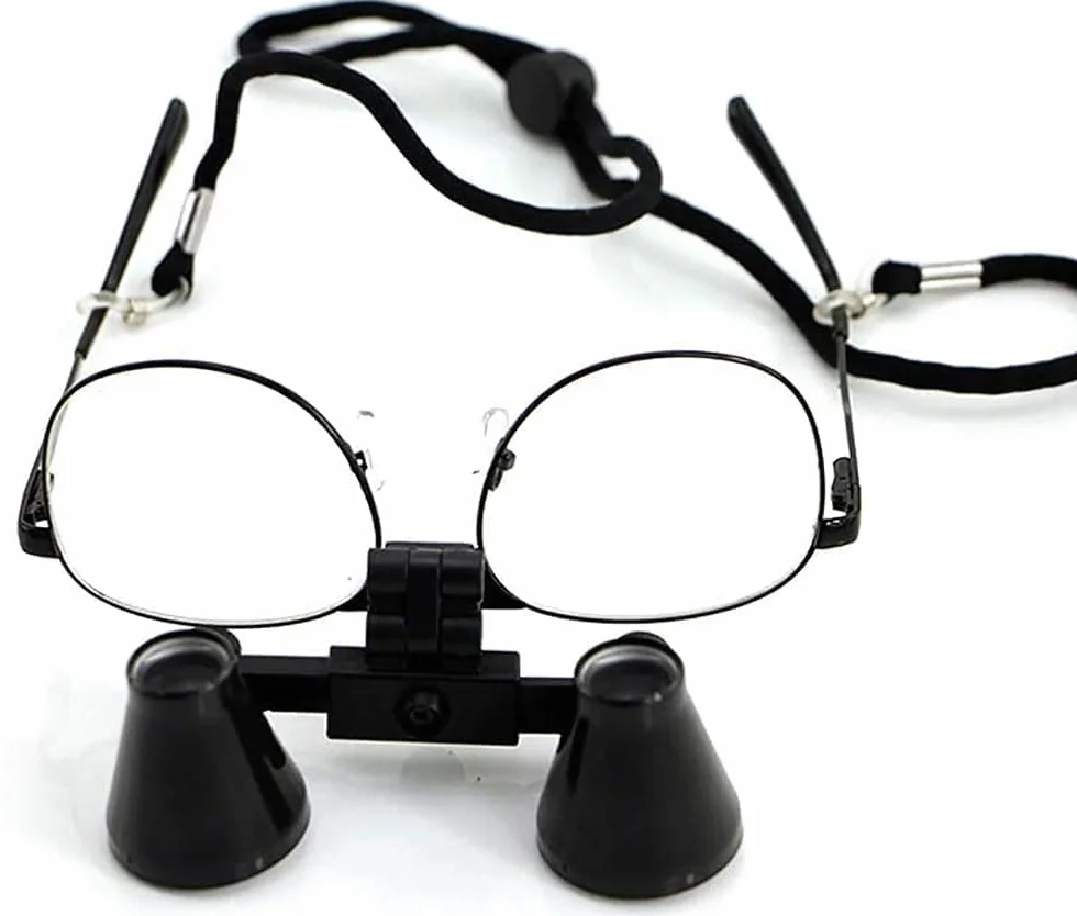 Lupa Binocular Marco de Anteojos Quirúrgicos Médicos Cirugía Dental Vascular Negro
