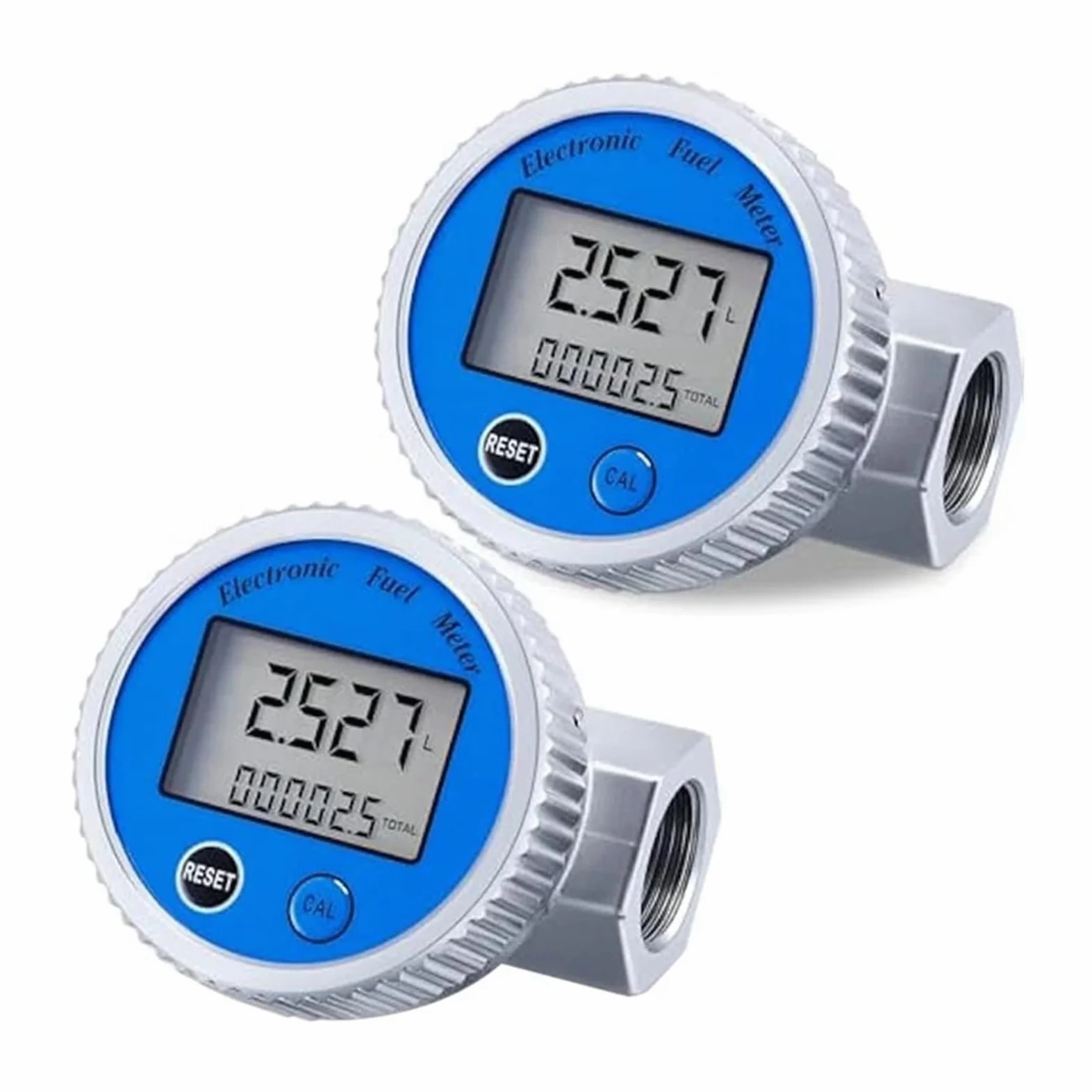 Medidor de flujo digital 2 piezas, medidor agua con rosca NPT 1 pulgada, combustible, y gas, for gasolina