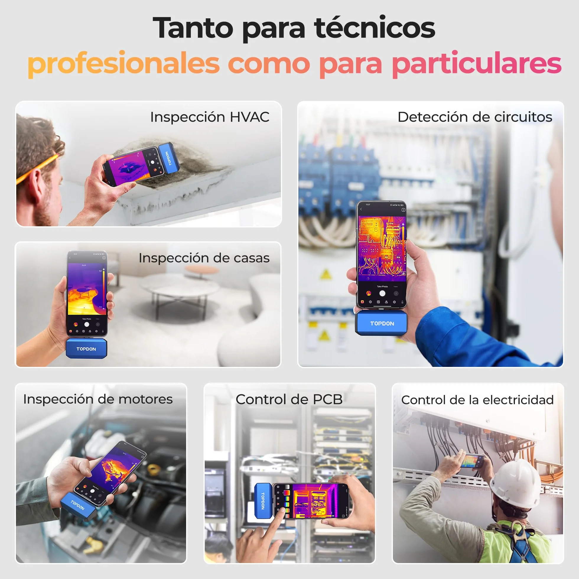TOPDON TC001 Plus Cámara Térmica para Android, con Cámara Visual, 512x384 Resolución TISR, Rango de Temperatura -20℃ a 550℃, 25Hz Frecuencia de Actualización, Cámara Termográfica Infrarroja USB-C