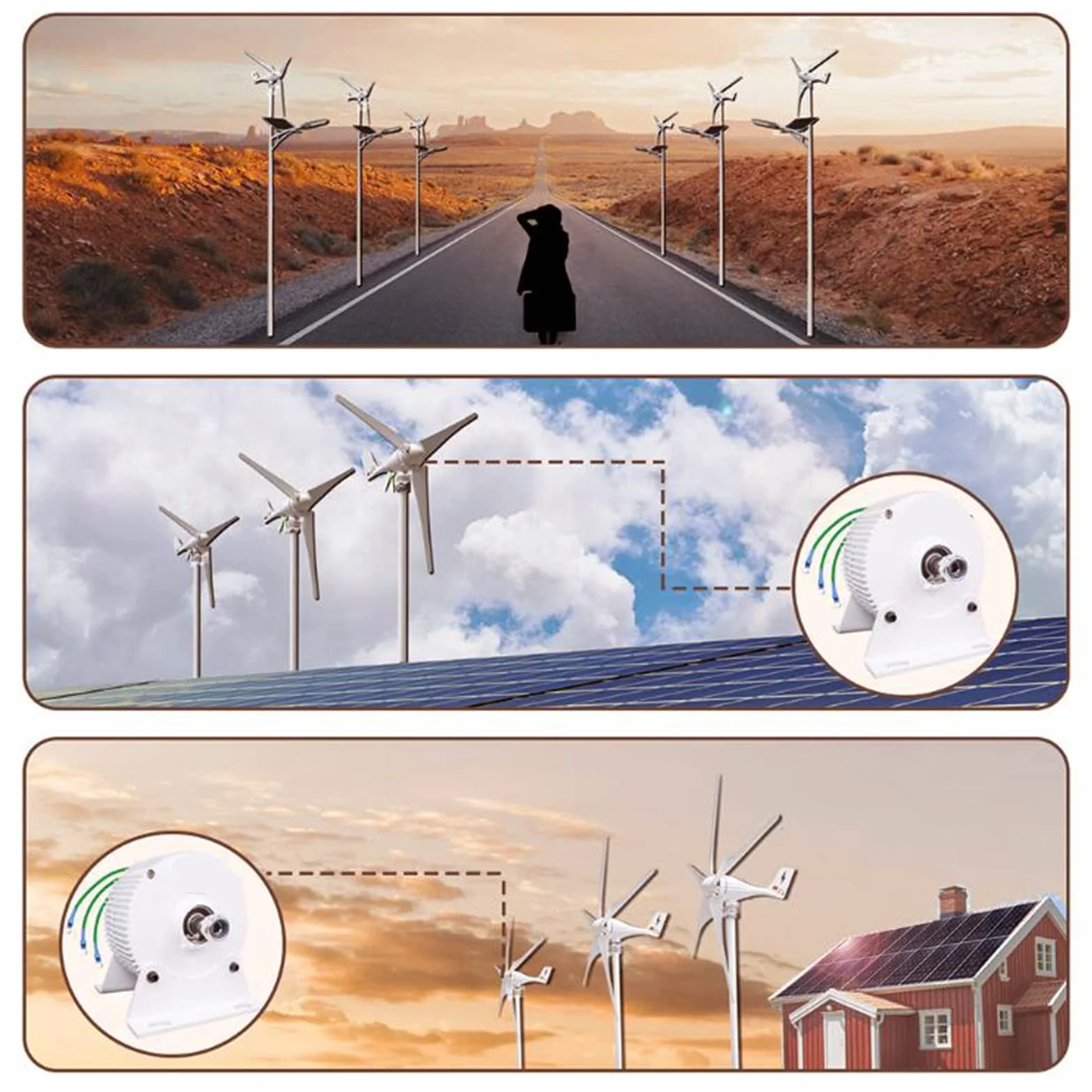 10.000 W Alternador De Tres Fases para Uso Doméstico Generador Eléctrico De Imán Permanente, 12V 24V 48V 220V, con Controlador De Turbina Eólica Horizontal Vertical (Blanco)