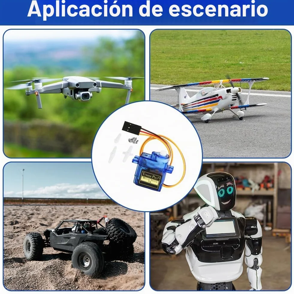 HOTUT 9G Micro Servo Motor 3 Piezas para RC Robot Brazo Helicópteros