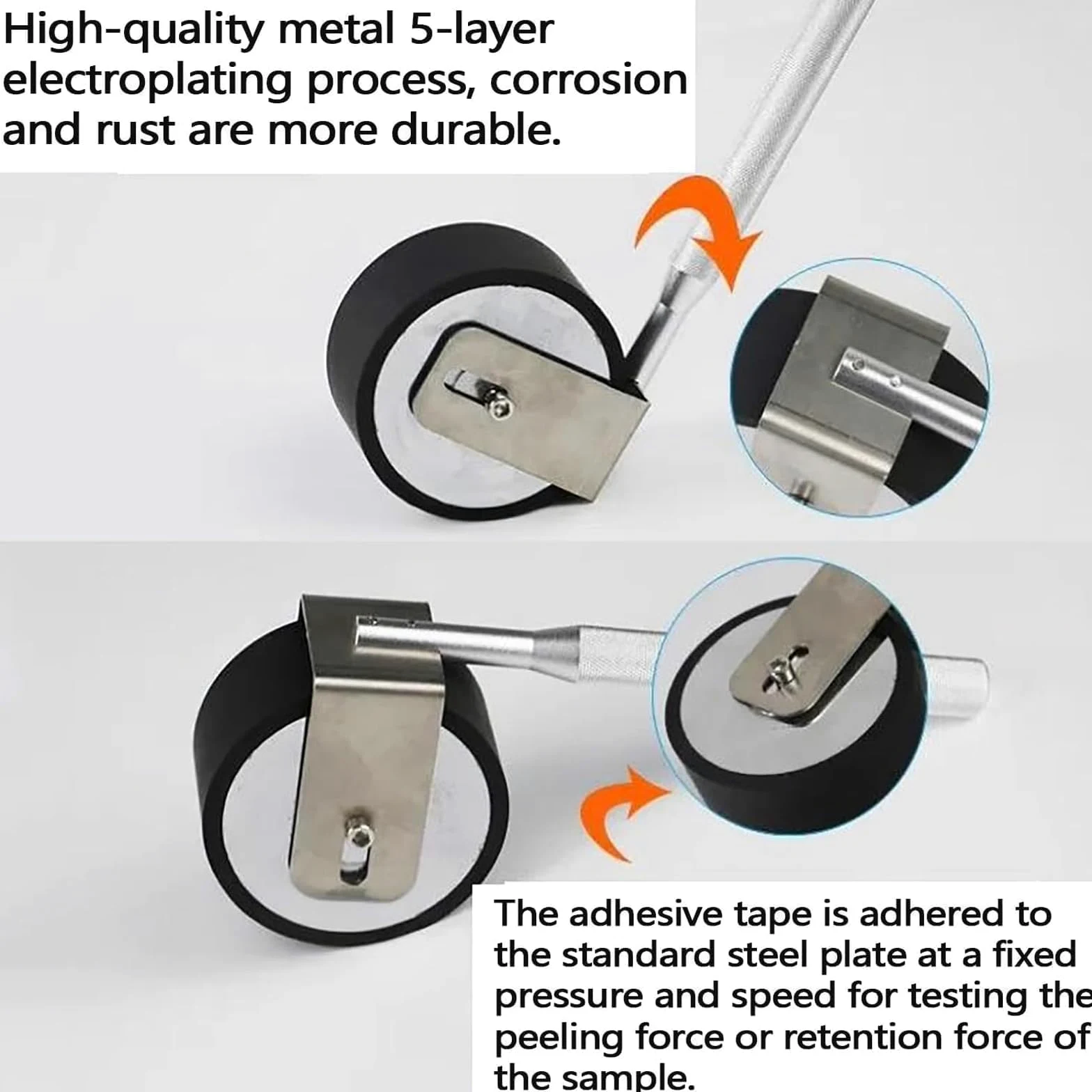 Probador manual de adherencia de cinta sensible a la presión, fuerza de rodadura de 2 kg, diámetro del rodillo de 83 mm, para prueba de calidad de cinta adhesiva
