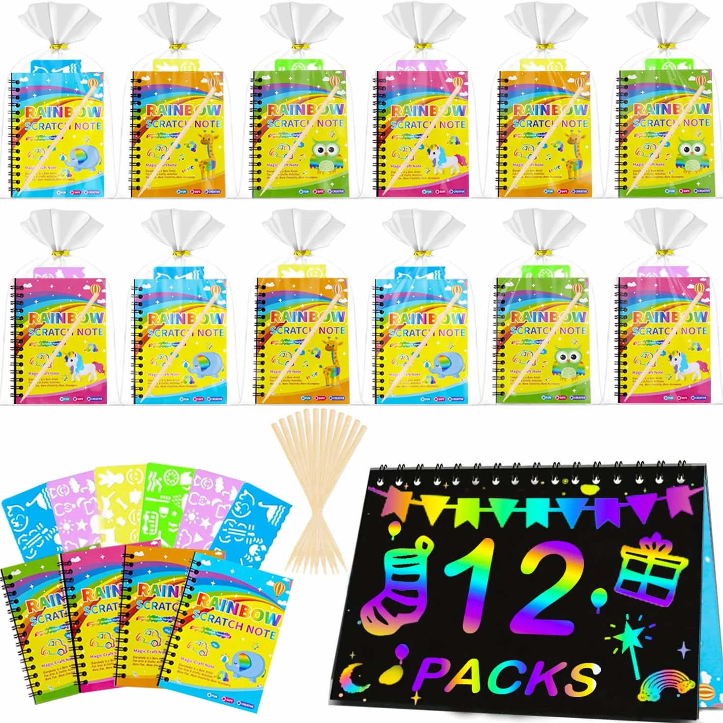 Scratch Art Manualidades Niños, Regalos Cumpleaños Niños Colegio, Detalle Cumpleaños Infantil