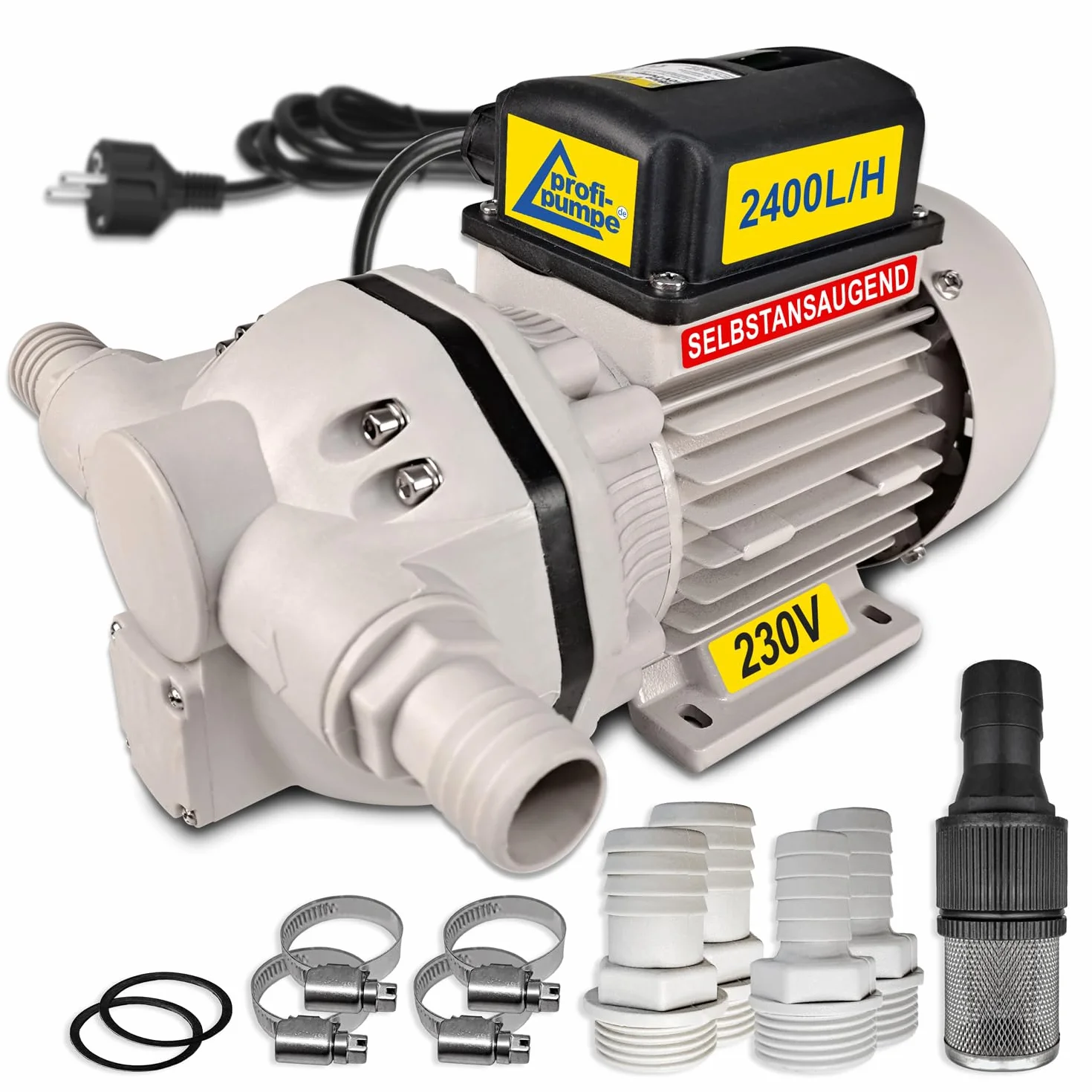 AdBlue - Bomba de urea 230 V, manguera de aspiración y presión, pistola de grifo y accesorios, motor eléctrico de desarrollo de cobre