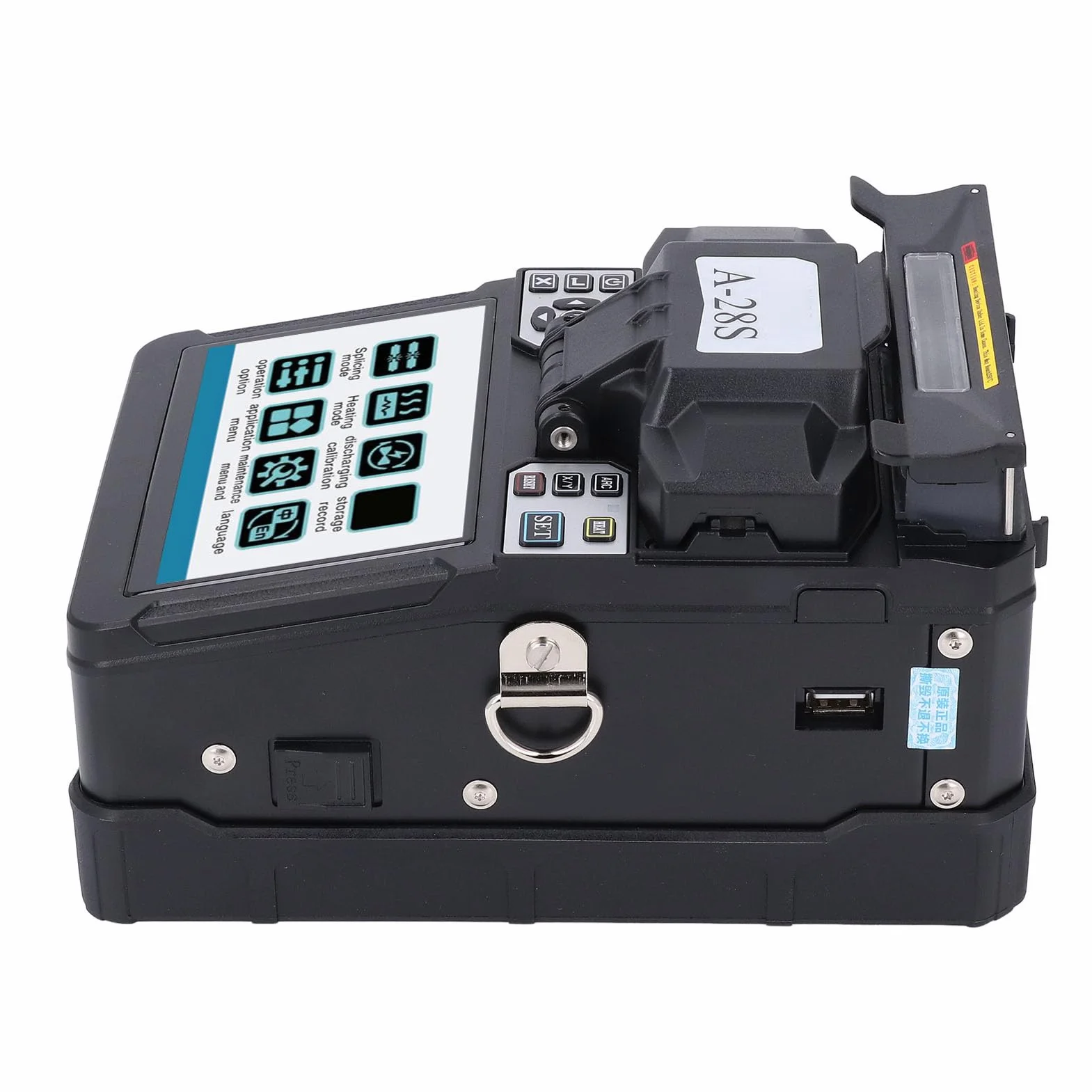 Empalmador de Fibra, Empalmador de Fusión de Fibra óptica Máquina de Empalme de Fibra óptica LCD TFT a Color de 5,0 Pulgadas (Enchufe de la UE)