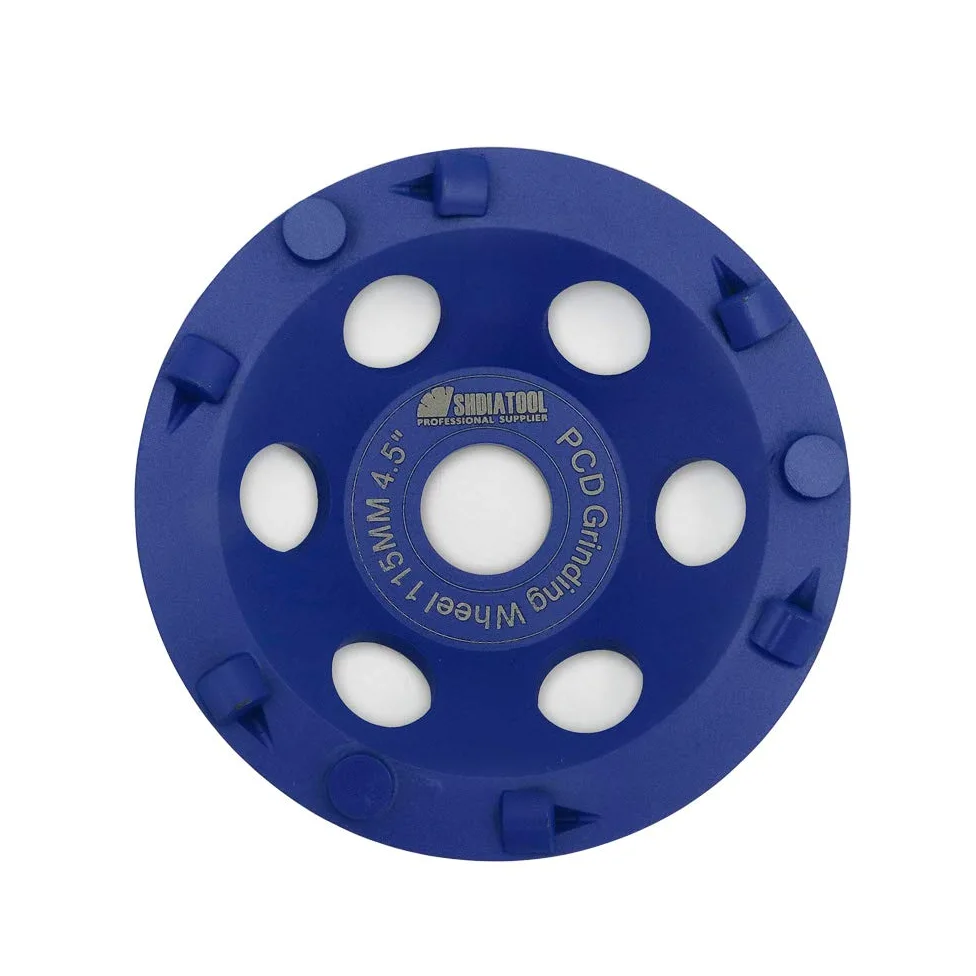 SHDIATOOL Diamond PCD - Rueda de molienda (policristalina, 22,23 mm, para quitar pintura epoxi, 115mm, azul, 1