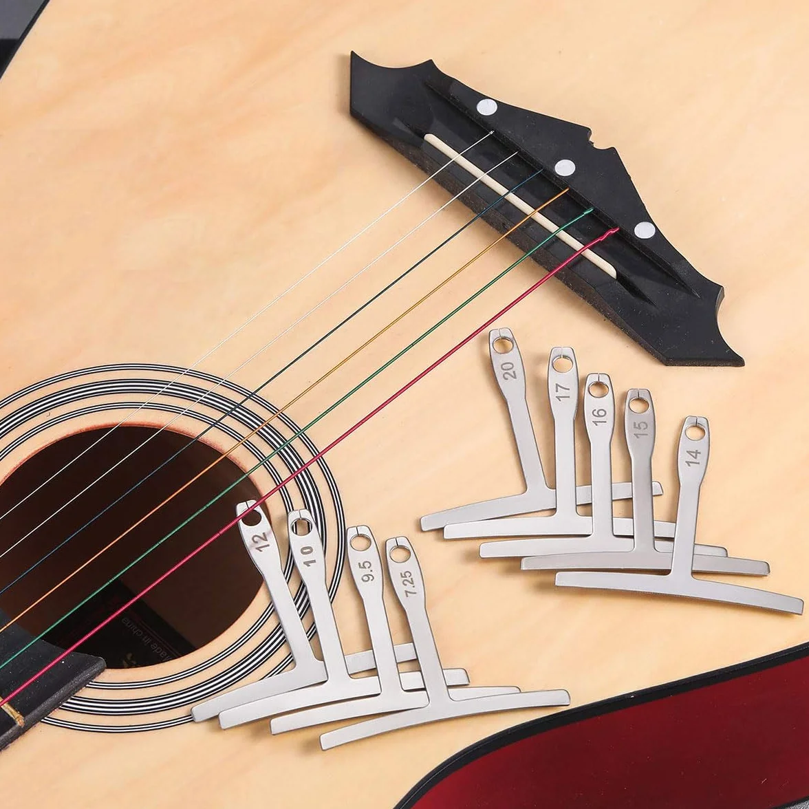 Medidor de Radio de Precisión, Calibre para Guitarra Bajo, Herramienta Luthier, 9 Piezas