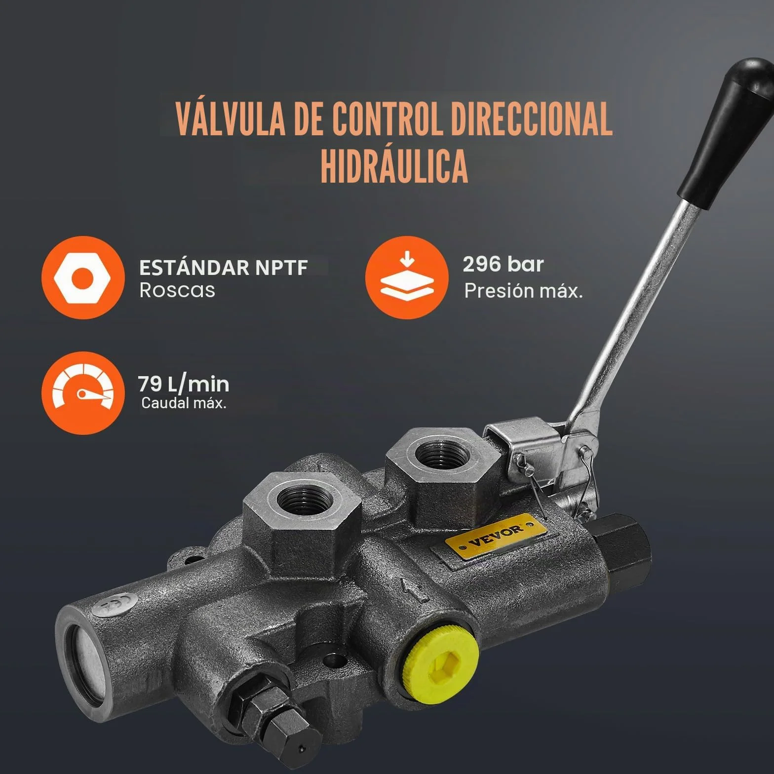 VEVOR - Kit de Bomba hidráulica para Troncos de 16 GPM, Bomba de Engranajes hidráulica de Aluminio de 2 etapas 4000 PSI con válvula de Entrada de 1 Pulgadas, Salida NPT 1/2 '' 3600 RPM, para Motor