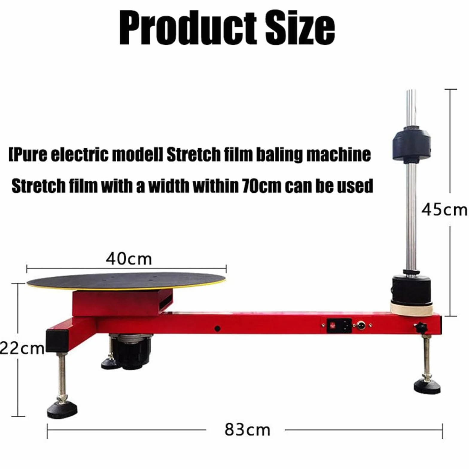 Máquina Envolvedora Eléctrica De Película Estirable, Máquina Envolvedora De Paletas Completamente Automática, Velocidad 30 RPM, Diámetro De La Plataforma Giratoria 40 Cm, Máquina Empacadora De