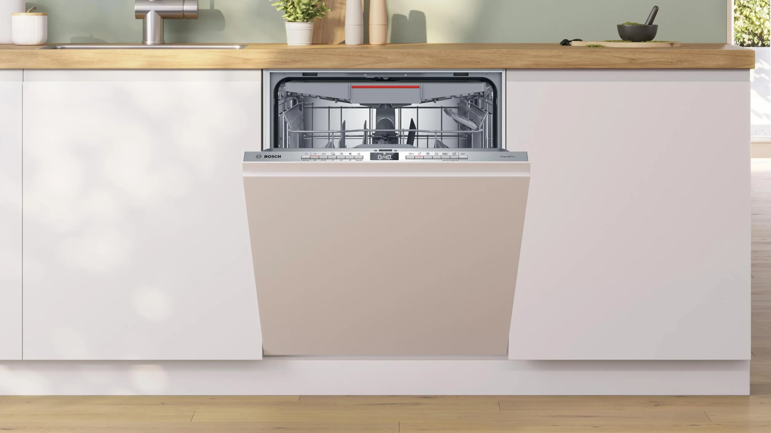 Bosch Lavavajillas Integrable, Serie 4, 60 cm, Puerta Deslizante, XXL, Home Connect, Blanco, SBH4ECX21E