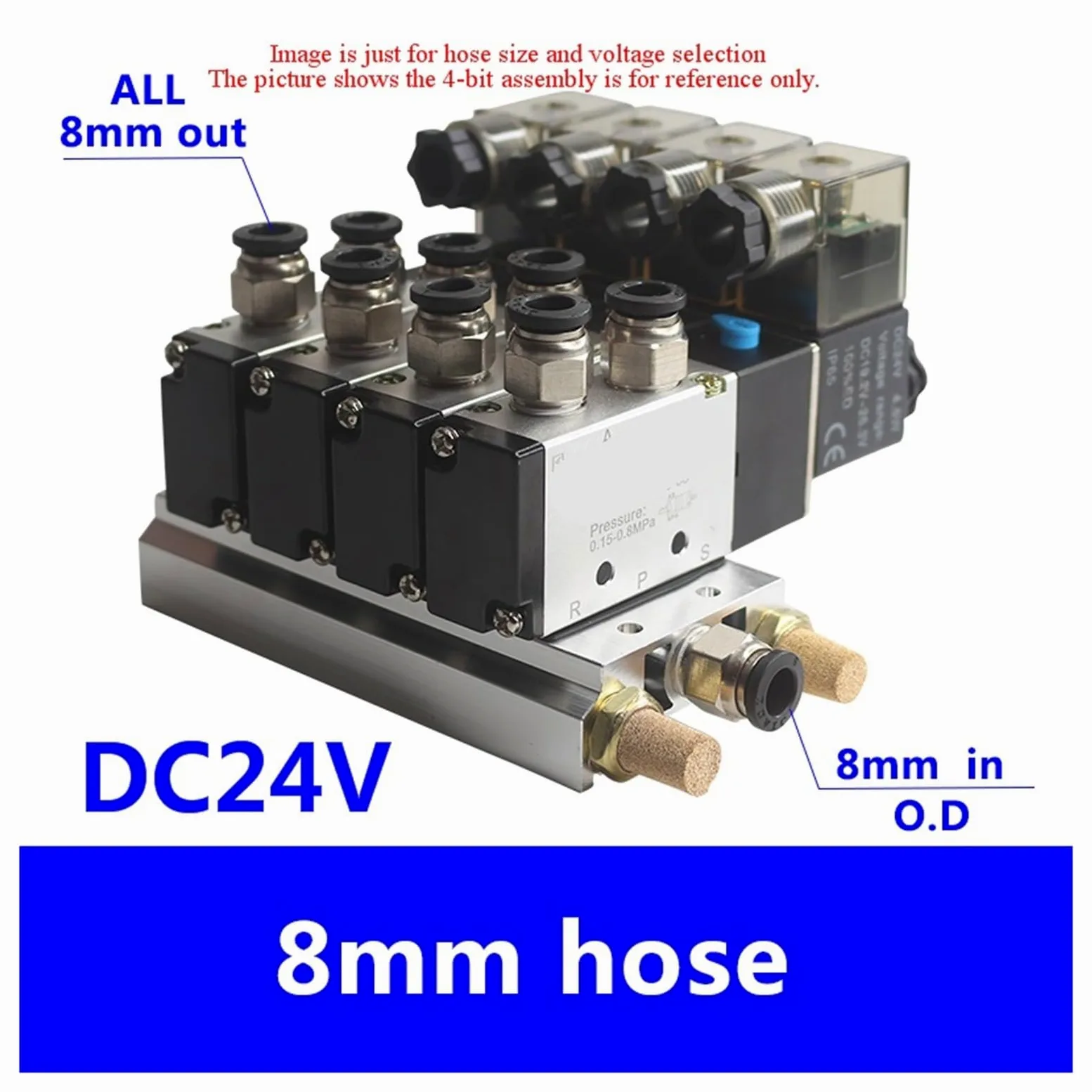 Válvula neumática de colector 4v210-08, Grupo de electroválvulas 5/2, Isla de válvulas, válvula inversora de Cilindro, Distribuidor neumático(4 Combinations)