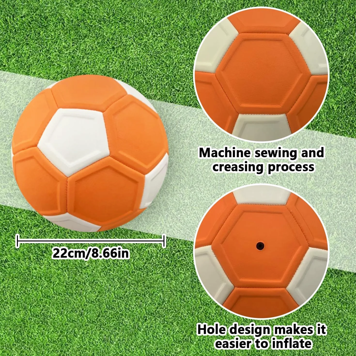 Balón Fútbol Curvas Efectos Goma EVA 22 cm Regalo Niños Juegos Exterior Interior