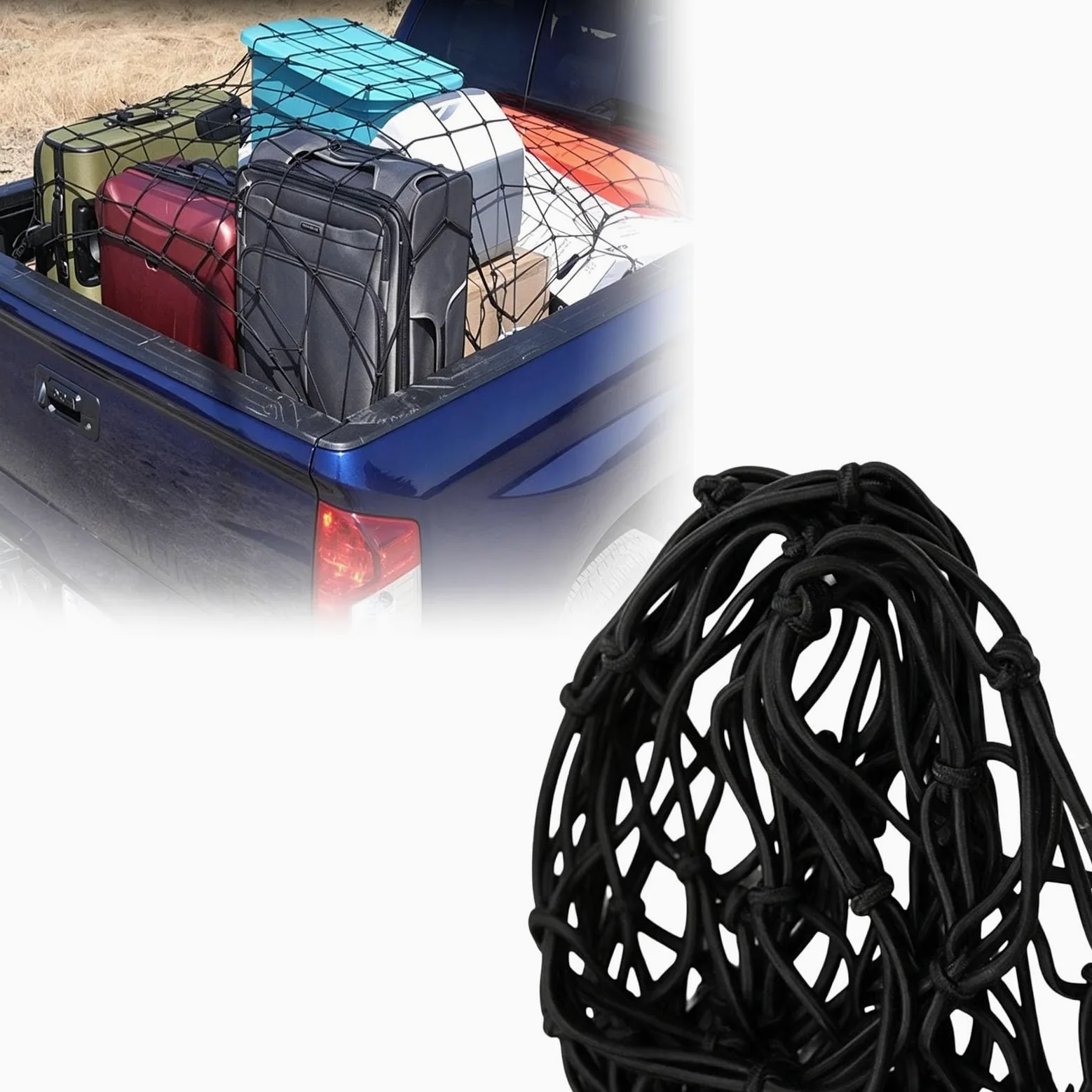 Organizador de Carga para camionetas: Red organizadora Sencilla para la Caja de la camioneta, Fabricada con Malla Fina de Alta Elasticidad.(1.2 * 1.5m)