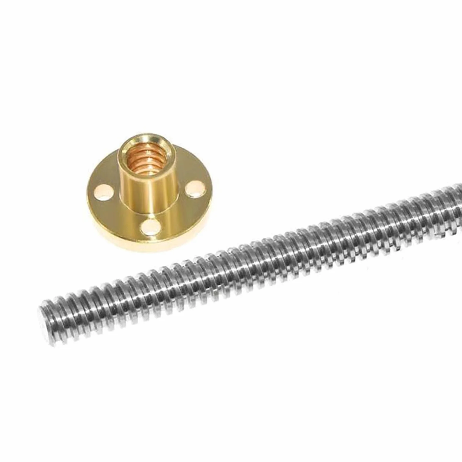 roscado juego Varilla roscada Trapezoidal TR8x1 TR8x2 TR8x4 TR8x8, varilla roscada de acero inoxidable de 8mm de diámetro, tornillo de plomo T8 con tuerca de latón tornillo trapezoidal (Color : Pitch