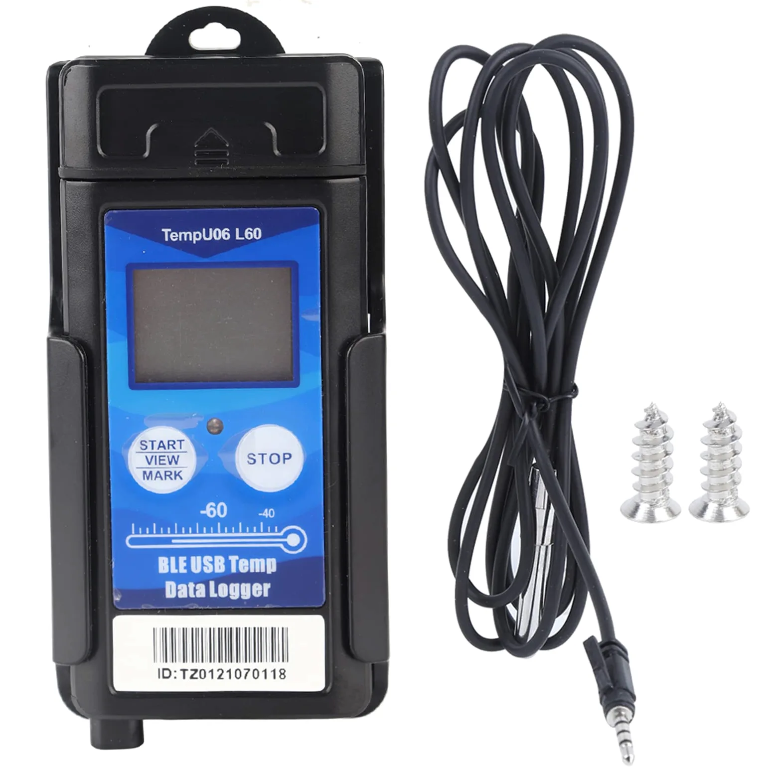 Registrador y registrador de datos de temperatura USB compatible con Bluetooth para transporte en cadena de frío - Monitor portátil con sensor termistor externo - Rango -60 a 120