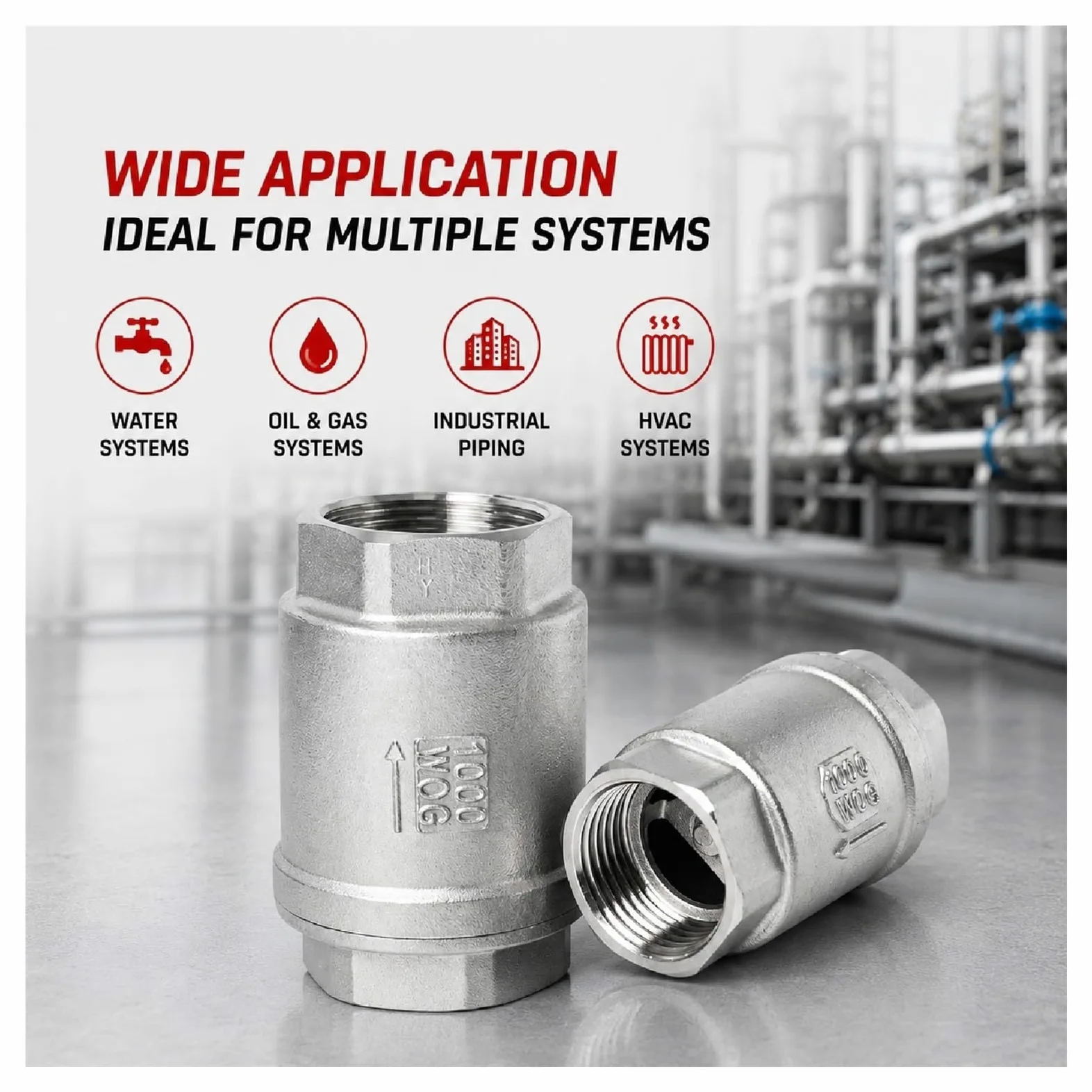 VáLvula De RetencióN Unidireccional Válvula de retención vertical acero inoxidable para Agua Manguera