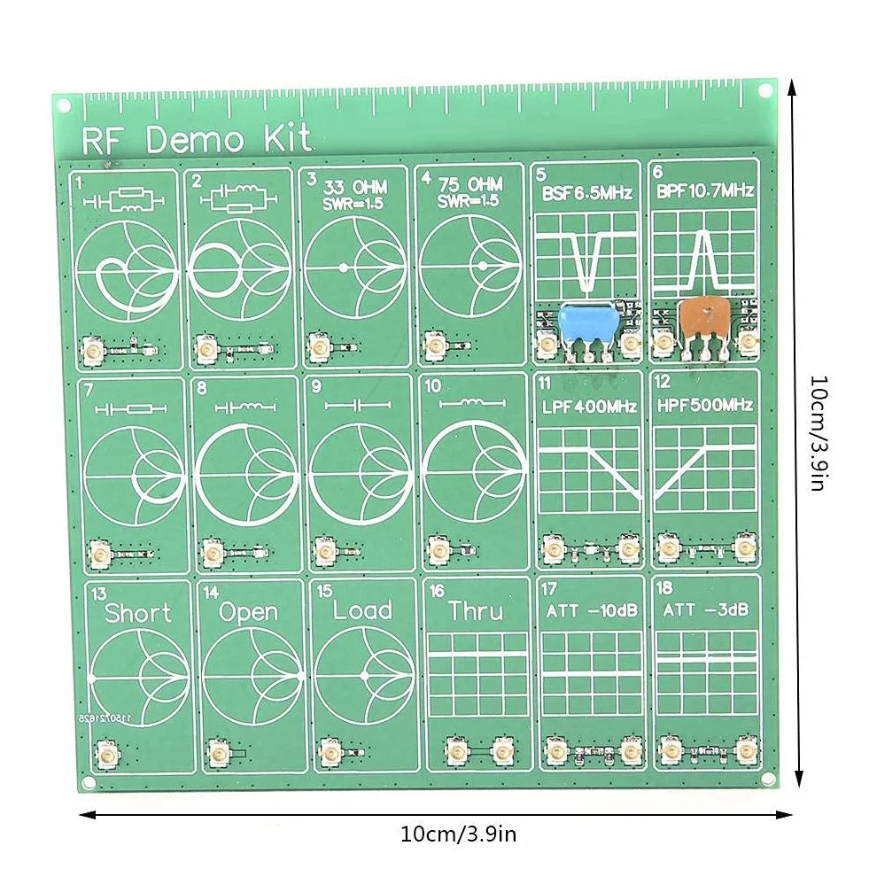 Kit de demostración de RF, placa de prueba con cable adaptador, módulo atenuador para analizador de red vectorial