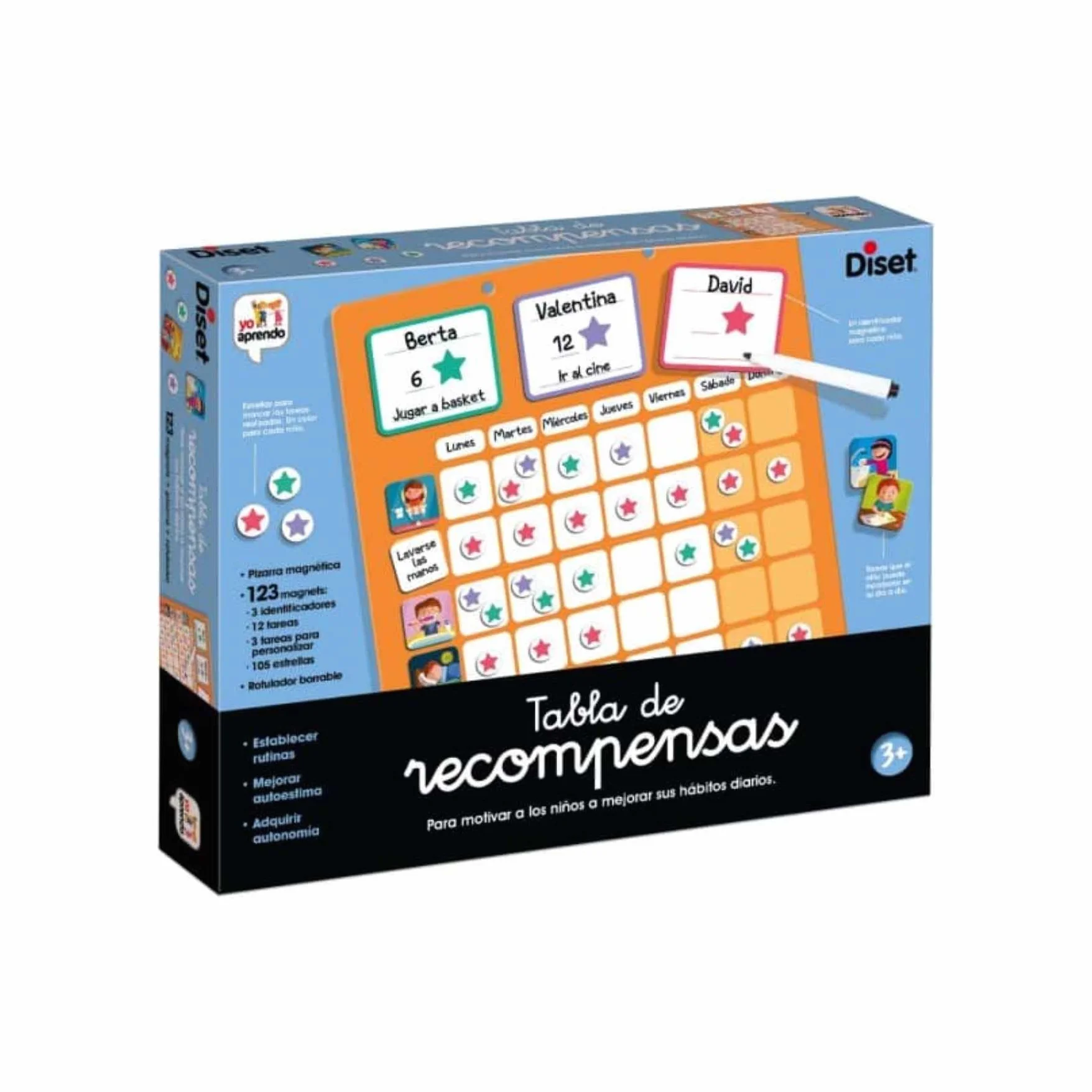 Diset Tabla de Recompensas Juego Educativo para Buen Comportamiento Niños 3 años 33x26x5,2