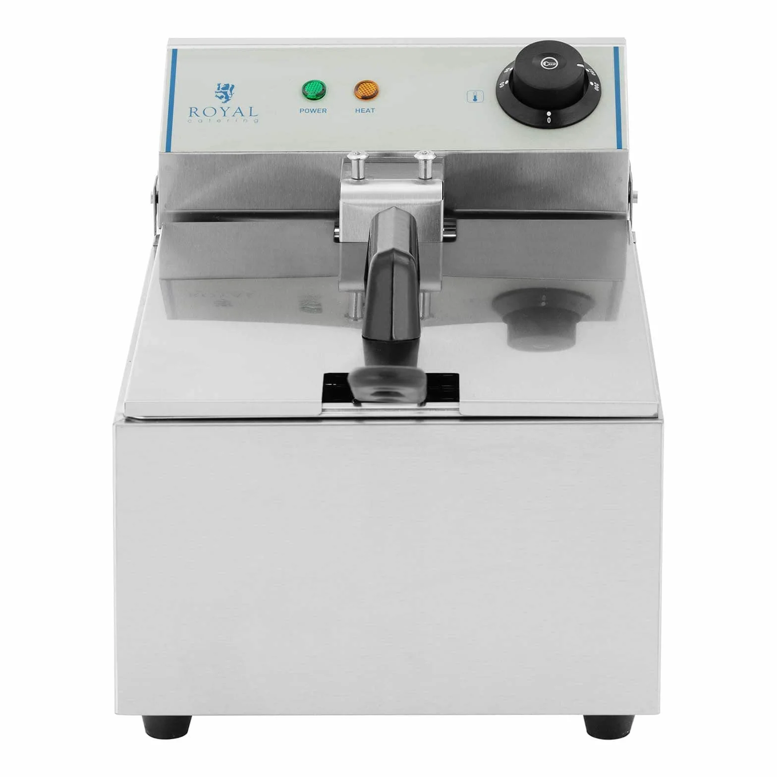 Royal Catering Freidora Electrica Profesional Rcef-10Ey-Eco (10 Litros, 3.200 W, 230 V, Acero Inoxidable)