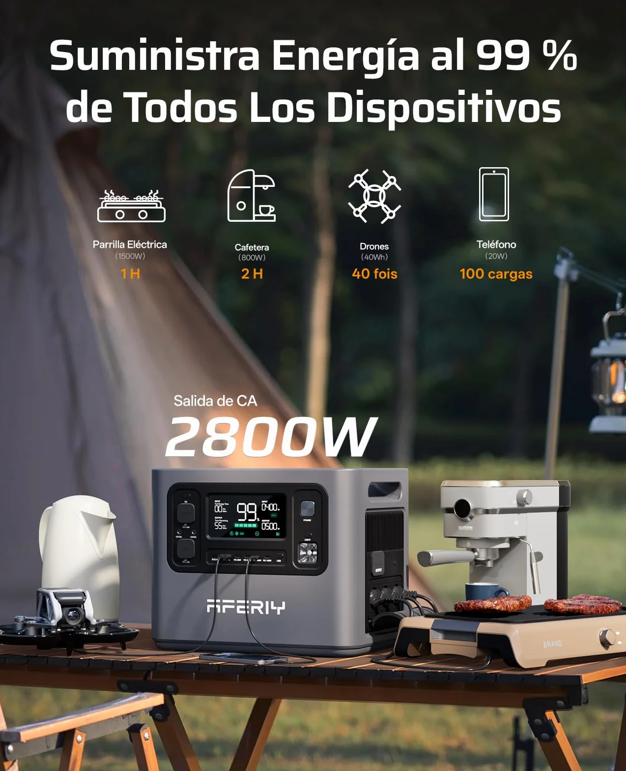 AFERIY Batería De Expansión Compatible Con La Estación De Energía Portátil P280, Batería Portátil De 2048 Wh, 1x P280 Puede Admitir Un Máximo De 4 Baterías Adicionales Paralelo a 10 240 Wh