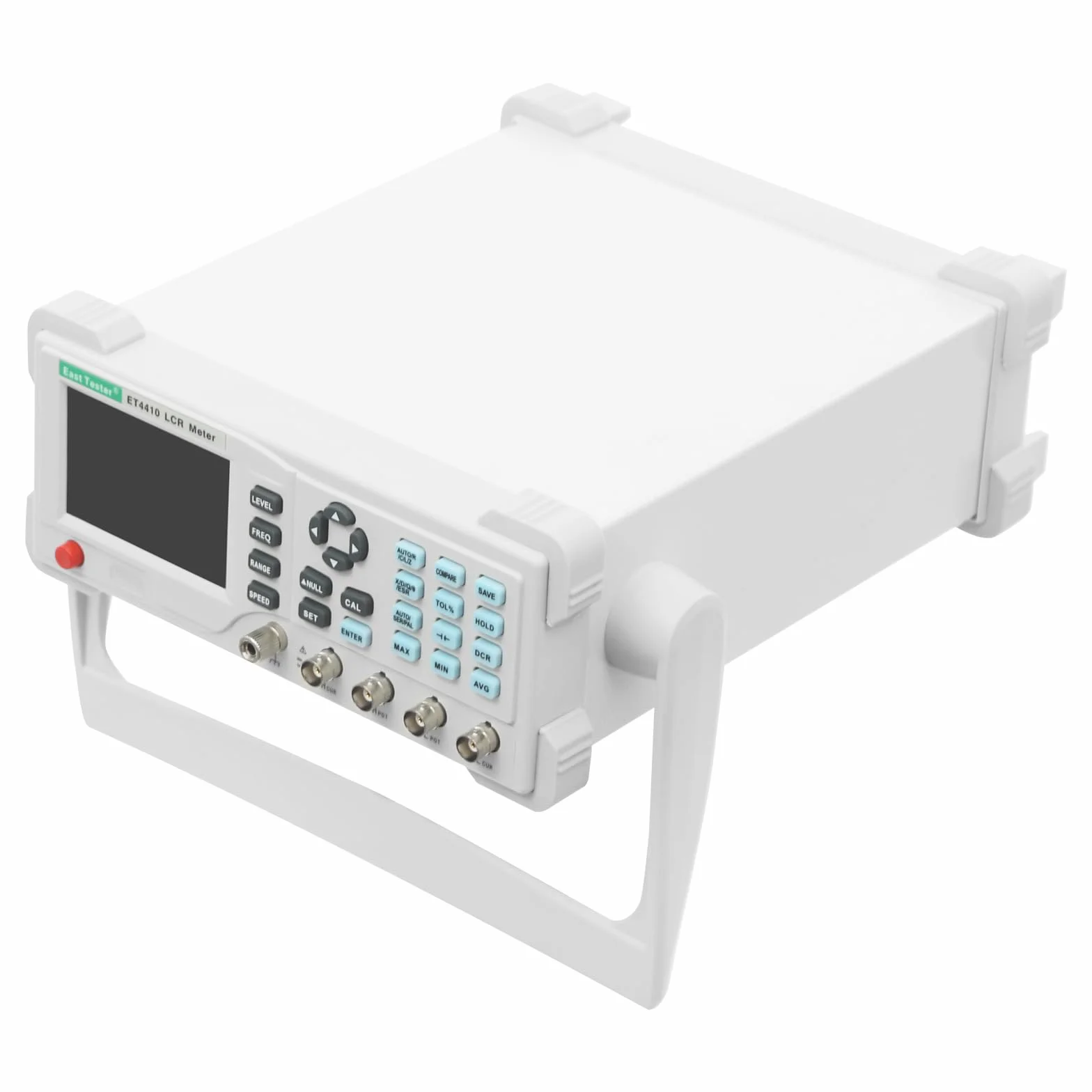 Medidor LCR ET4410,Medidor LCD digital de mesa de alta precisión,LCR con soporte ajustable Terminales de prueba Cable de alimentación Largo Pantalla LCD clara,Alta eficiencia Equipo de prueba