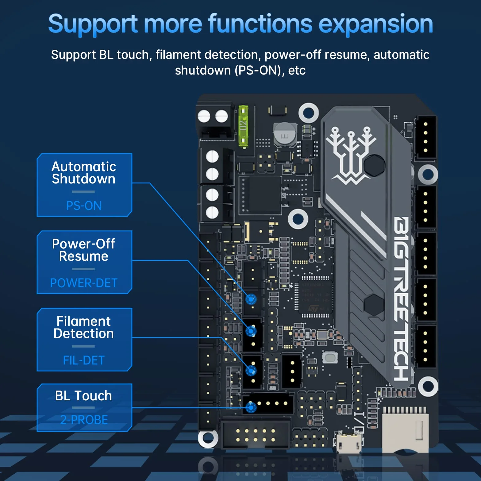 BIGTREETECH SKR Mini E3 V3.0 - Placa de control + TFT35 E3 V3.0.1, pantalla táctil de 32 bits, placa silenciosa integrada con controlador paso a paso TMC2209 UART compatible con impresora 3D Ender 3/5