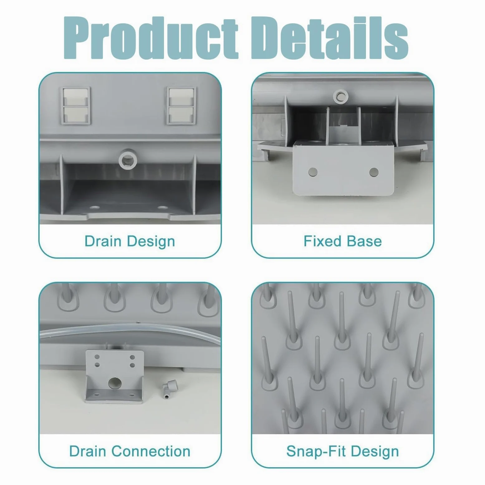 Estante de secado de laboratorio, soporte de pared para cristalería con drenaje y diseño desmontable para un almacenamiento eficiente de equipos de laboratorio