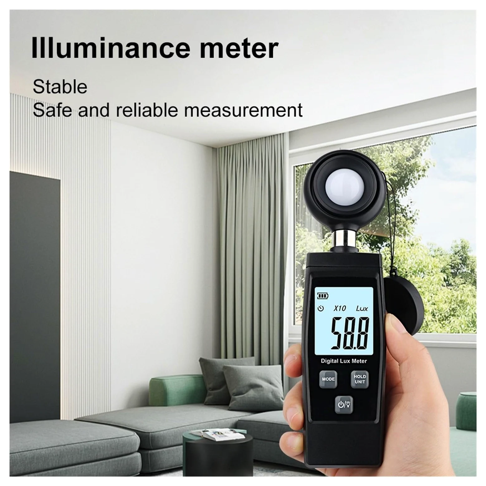 Mini Medidor Digital De Lux 0-200000 Lux, Iluminómetro Portátil, Fotómetro De Alta Precisión, Medidor De Luz, Medidor De Medida Lux/FC