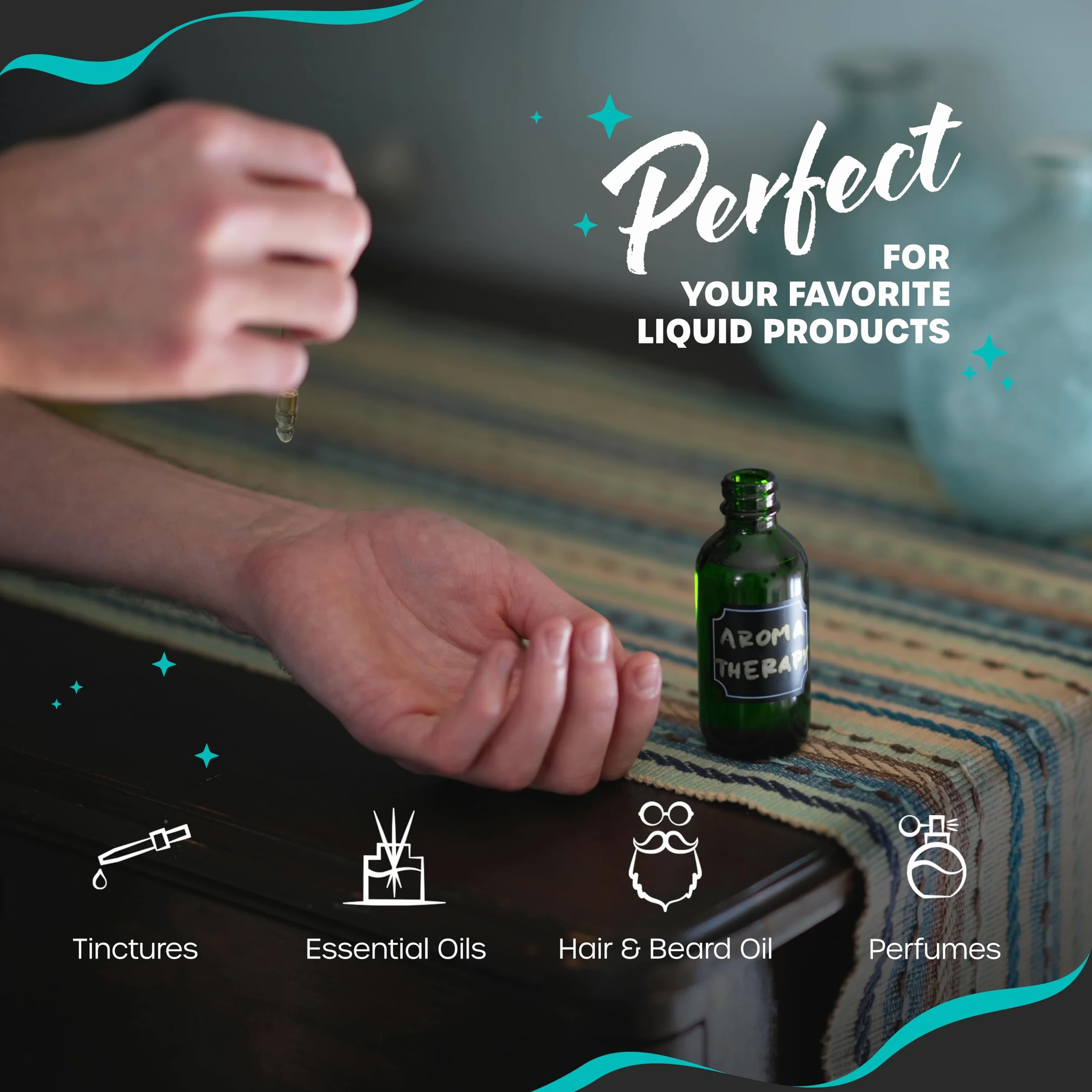 Nevlers 24 botellas cuentagotas de vidrio verde de 2 onzas, botella de vidrio pequeña de succión firme sin fugas con cuentagotas versátil, botellas de tintura, botella cuentagotas de medicamentos,