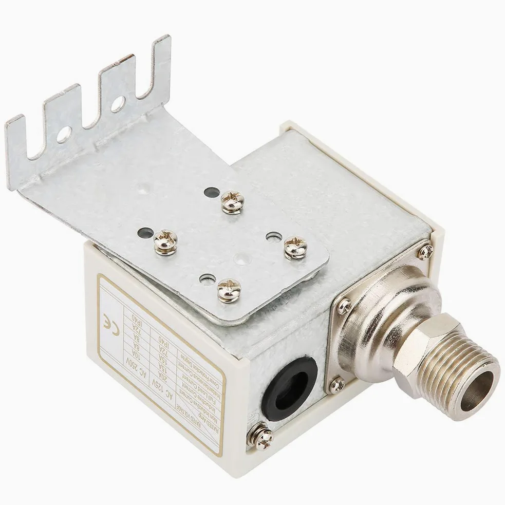 Interruptor de Control de presión G1/2'', Interruptor de Control de presión electrónico de Bomba de Agua del compresor de Aire, con Soporte de Montaje