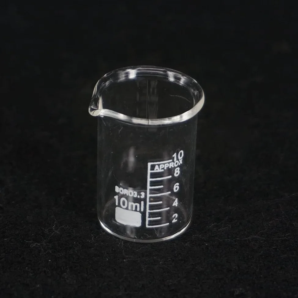 Vaso de precipitados Experimental 10 Uds 10ML Vaso de precipitados de Forma Baja Laboratorio de química G3.3 Laboratorio Pesado de Vidrio de borosilicato, horneado