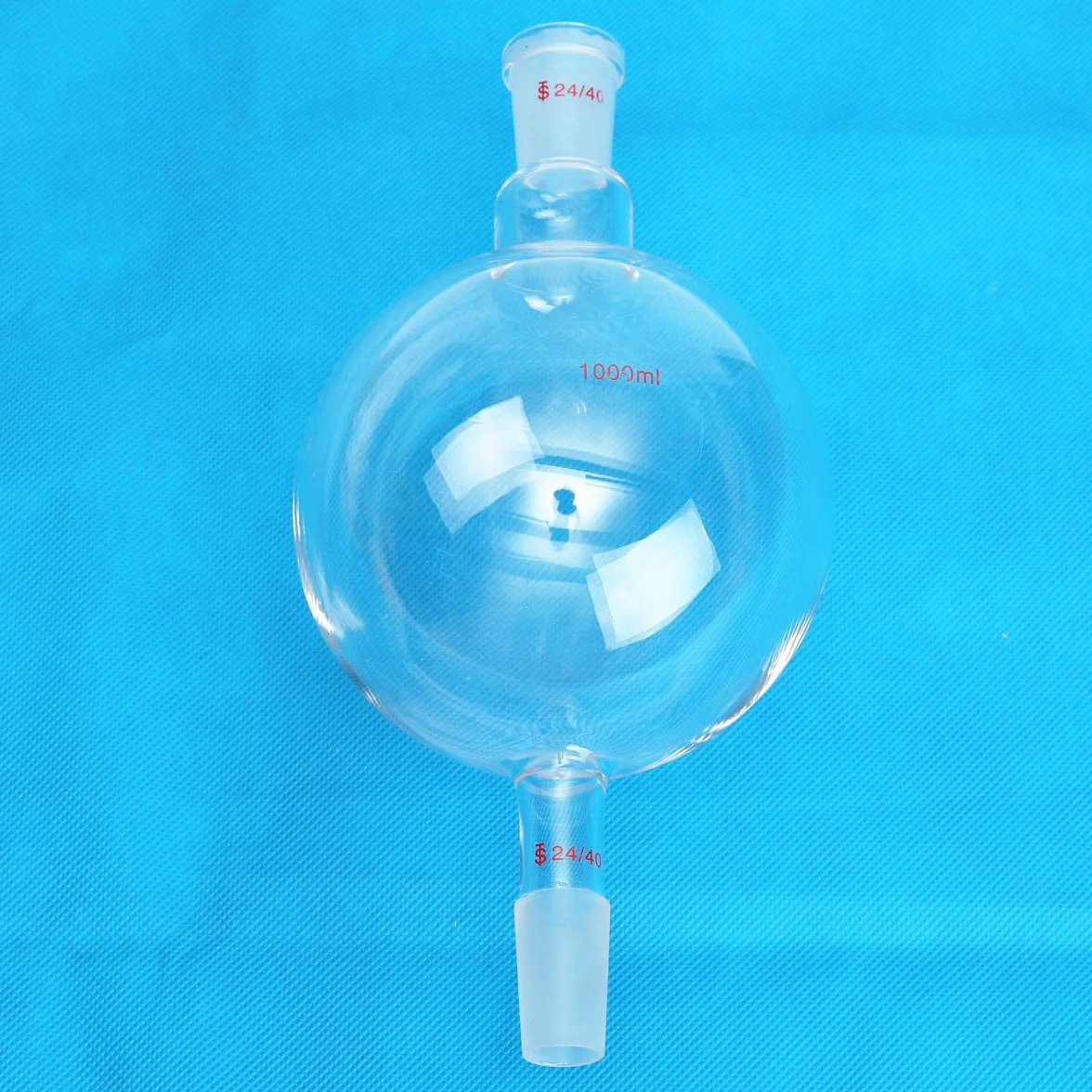 1000Ml 24/40 Cromatografía De Líquidos A Presión Depósito De Solvente De Vidrio Frasco De Bolas W/Ground Joint Laboratory